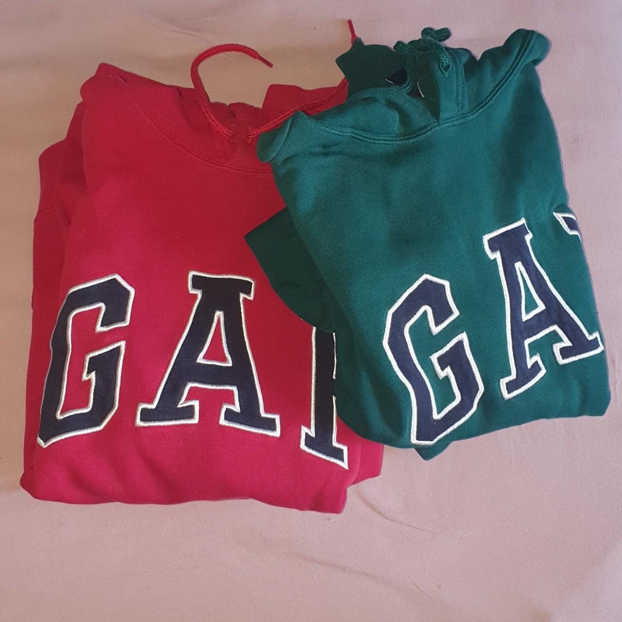 gap-hoodies-x-dark-green-bright-red-x-each-depop