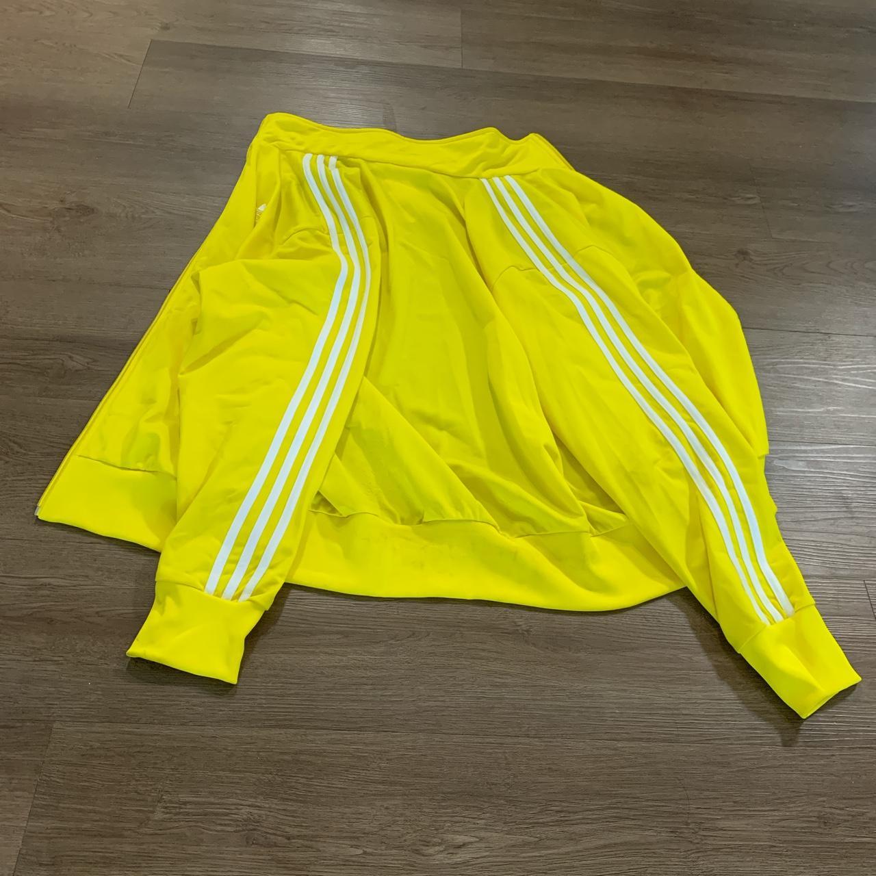 Adidas tracksuit jacket yellow worn once with tag... Depop