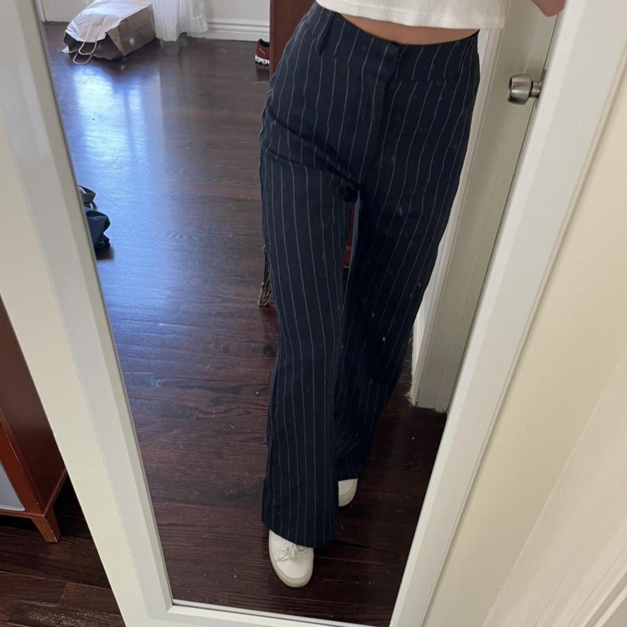 High waisted wide leg trousers !! Navy blue with... - Depop