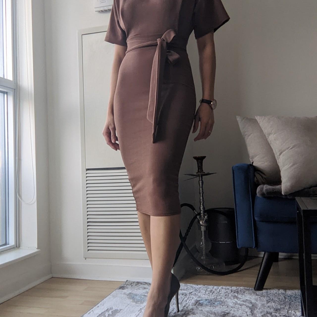 Boohoo Women's Brown Dress Depop