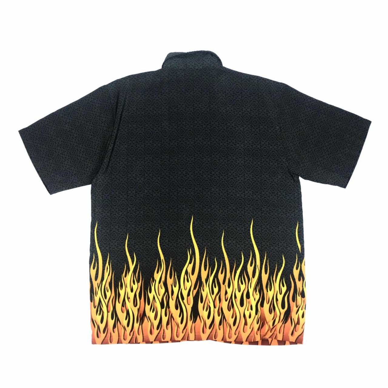 Vintage Y2K fire flame shirt. Flame pattern.... - Depop