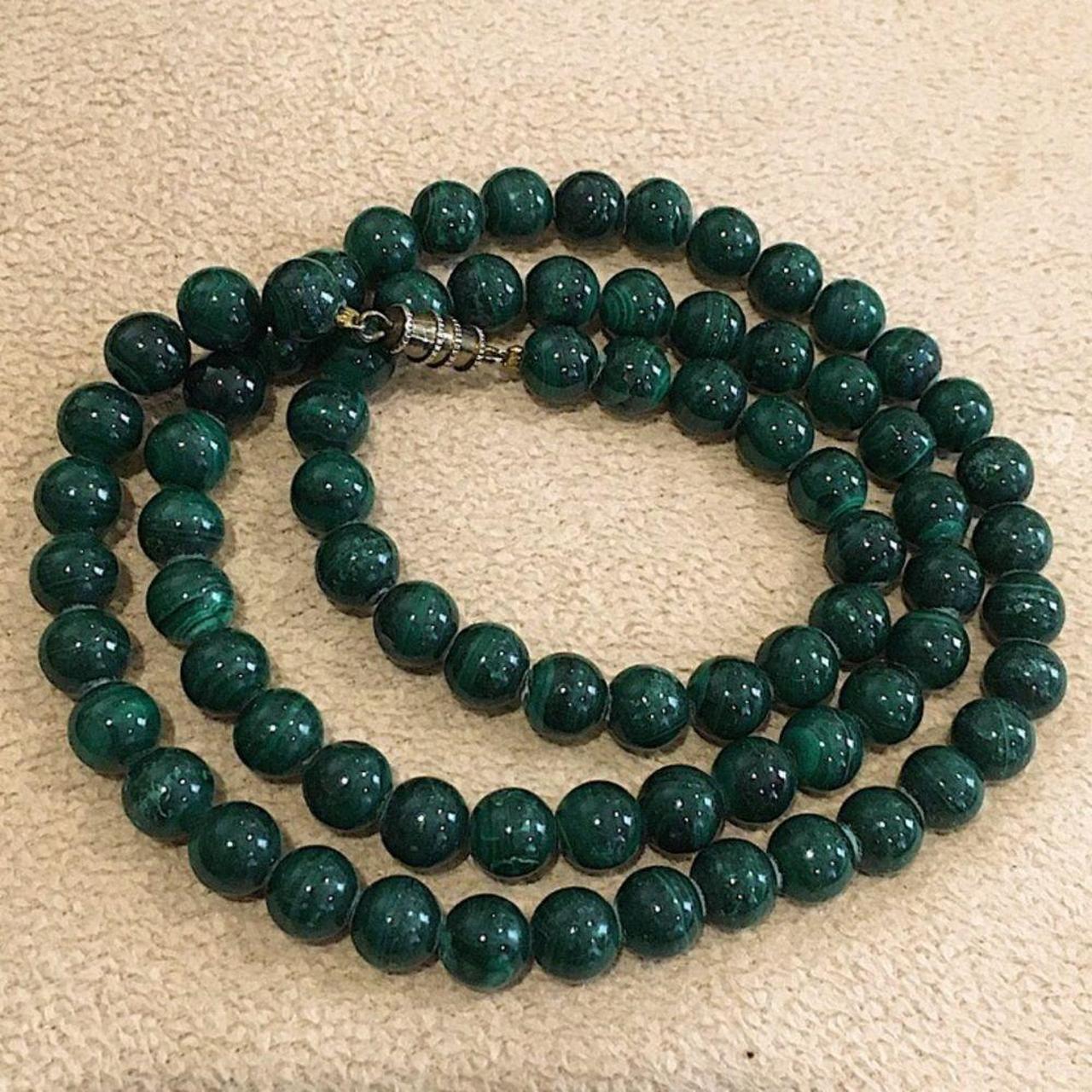 Vintage Malachite Large Beaded store Strand Necklace