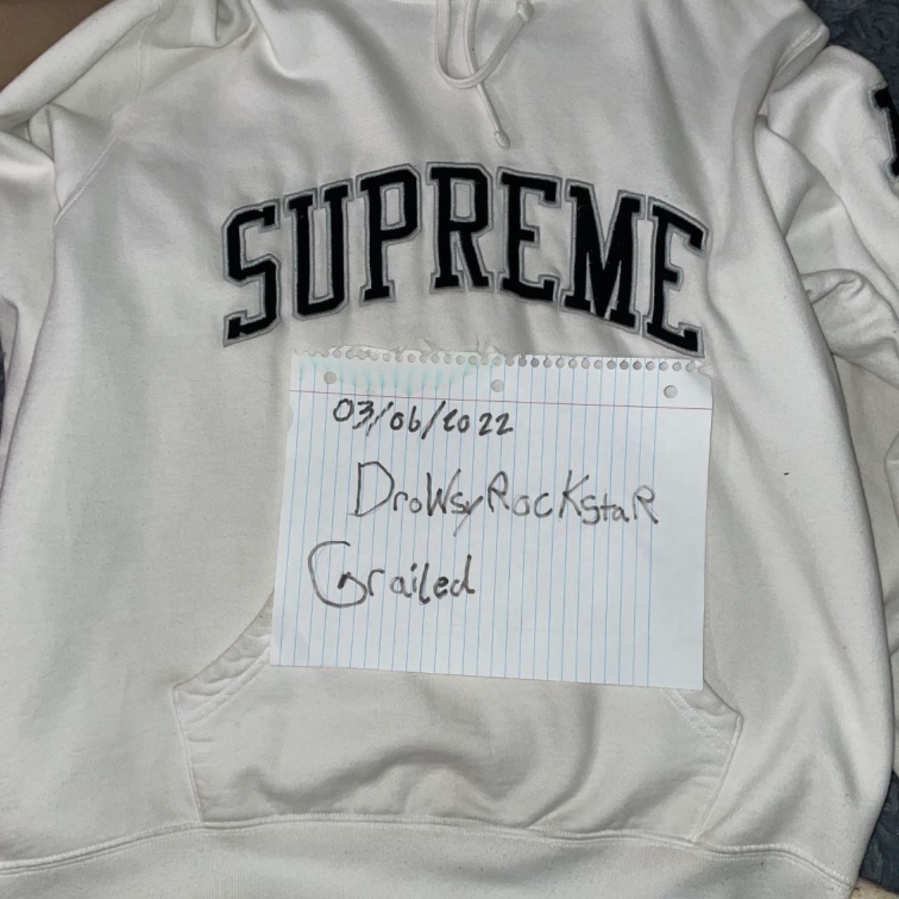 Supreme raiders hot sale hoodie white