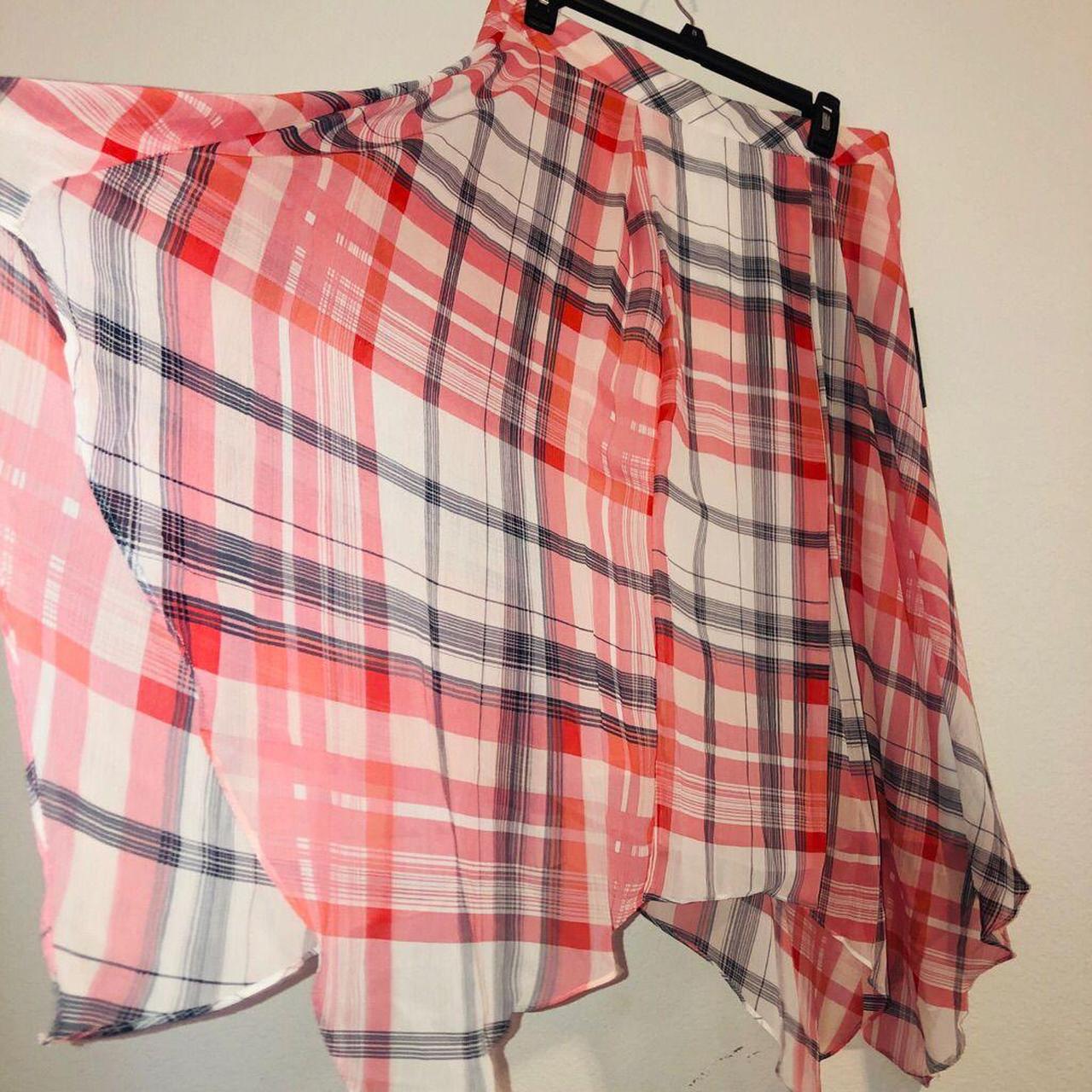 Tommy Hilfiger Women's Pink and Grey Skirt Depop