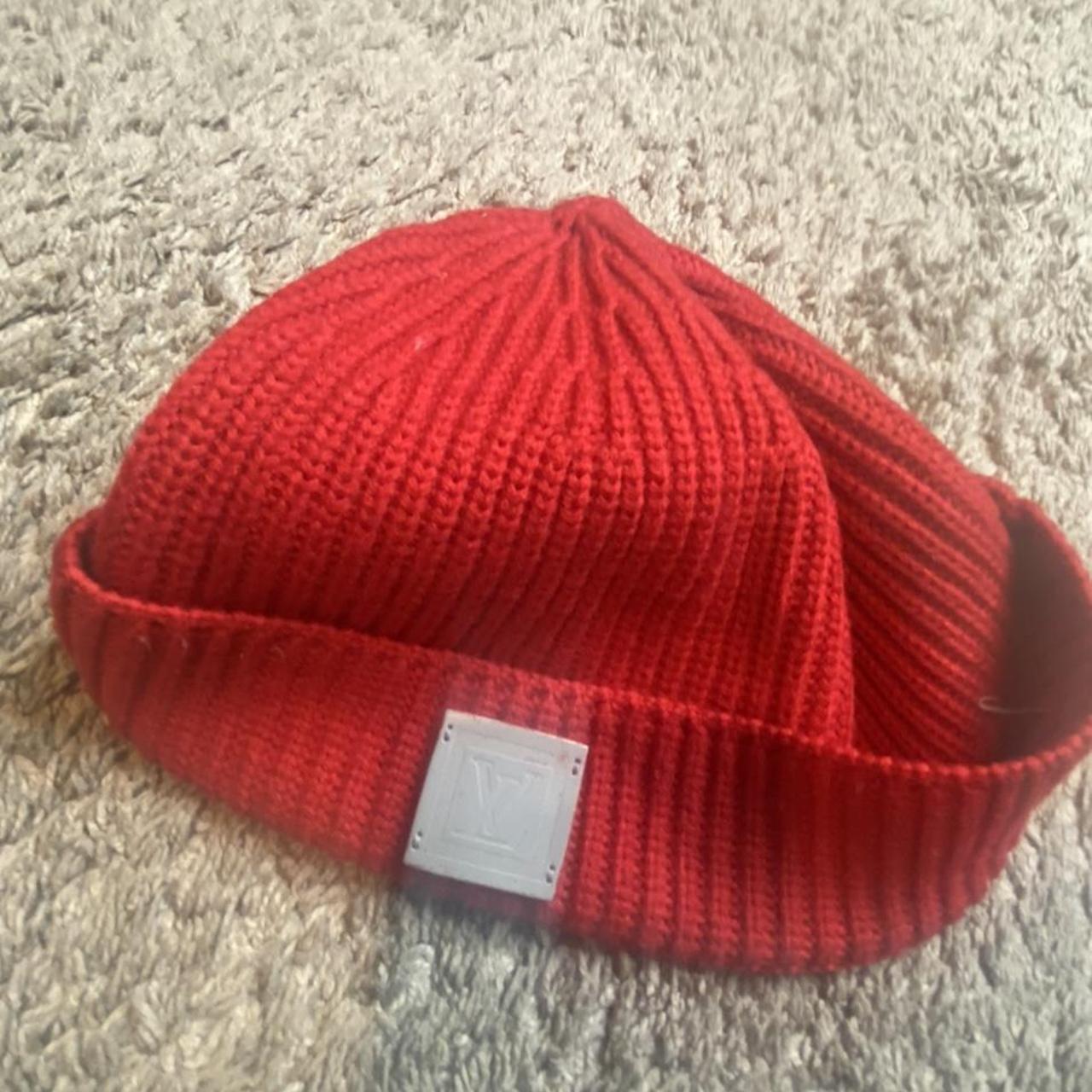 Louis Vuitton Red Knithead Beanie OS LouisVuitton Depop