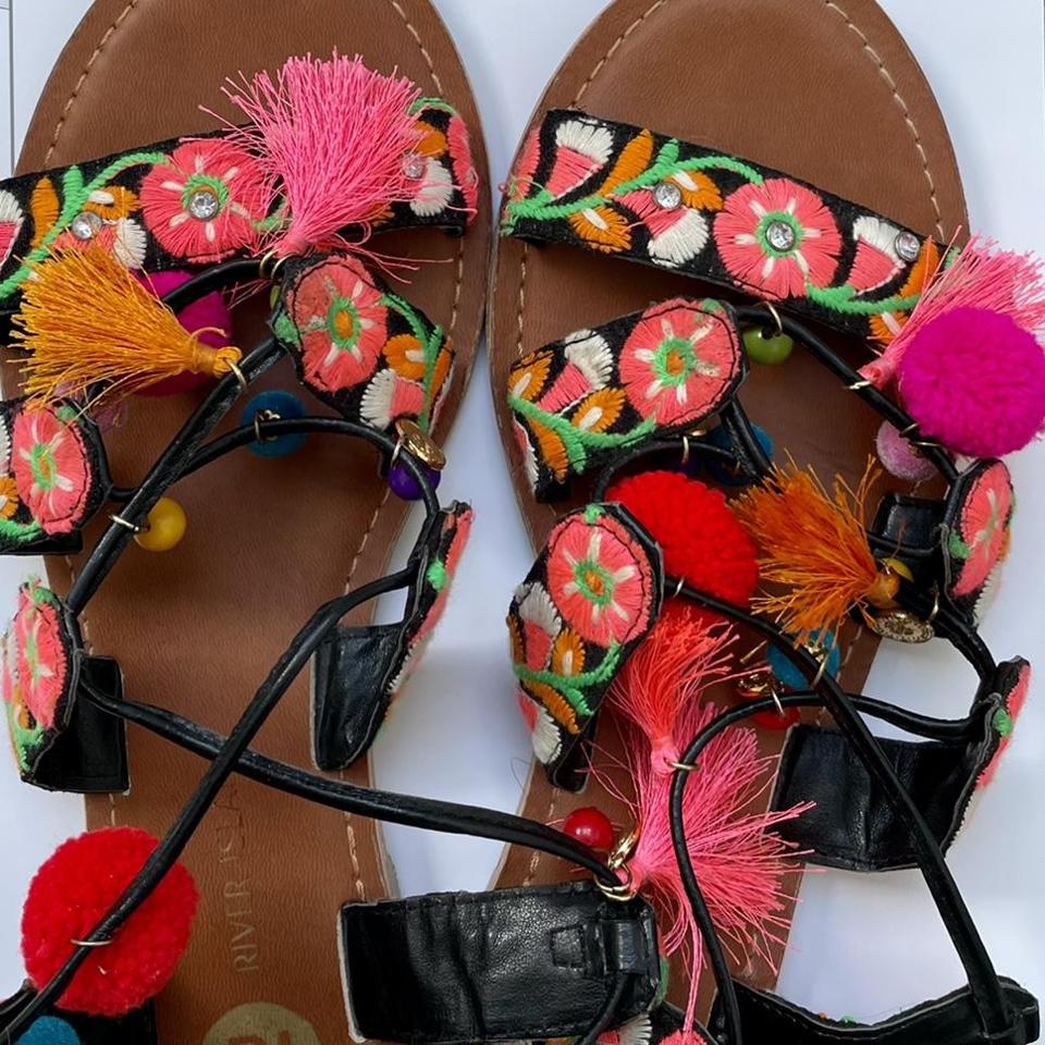 Pom pom store sandals river island