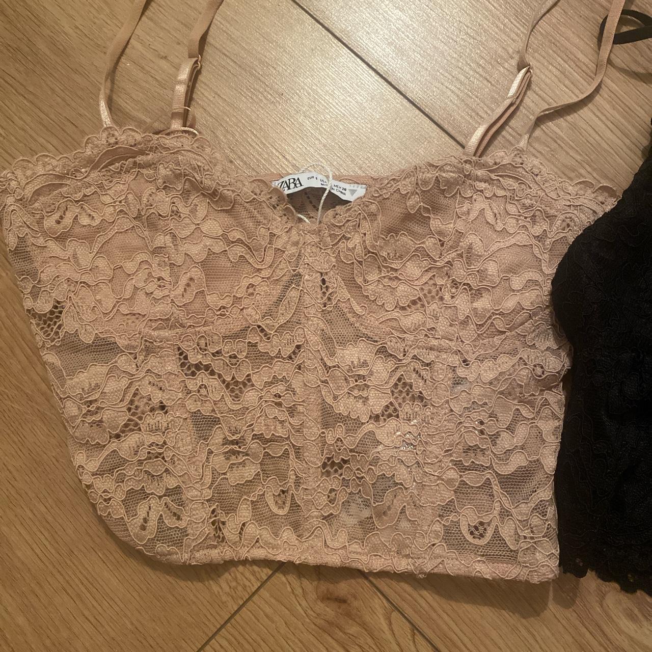 zara lace bralette type top bundle both size small... Depop
