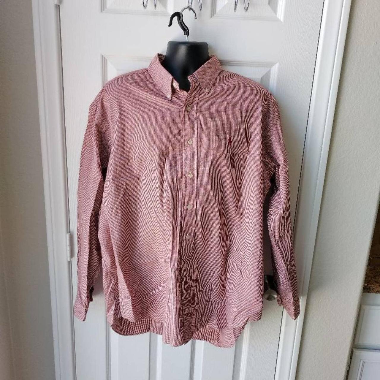 Ralph Lauren Small Red Check Long Sleeve Button Down XL - Depop