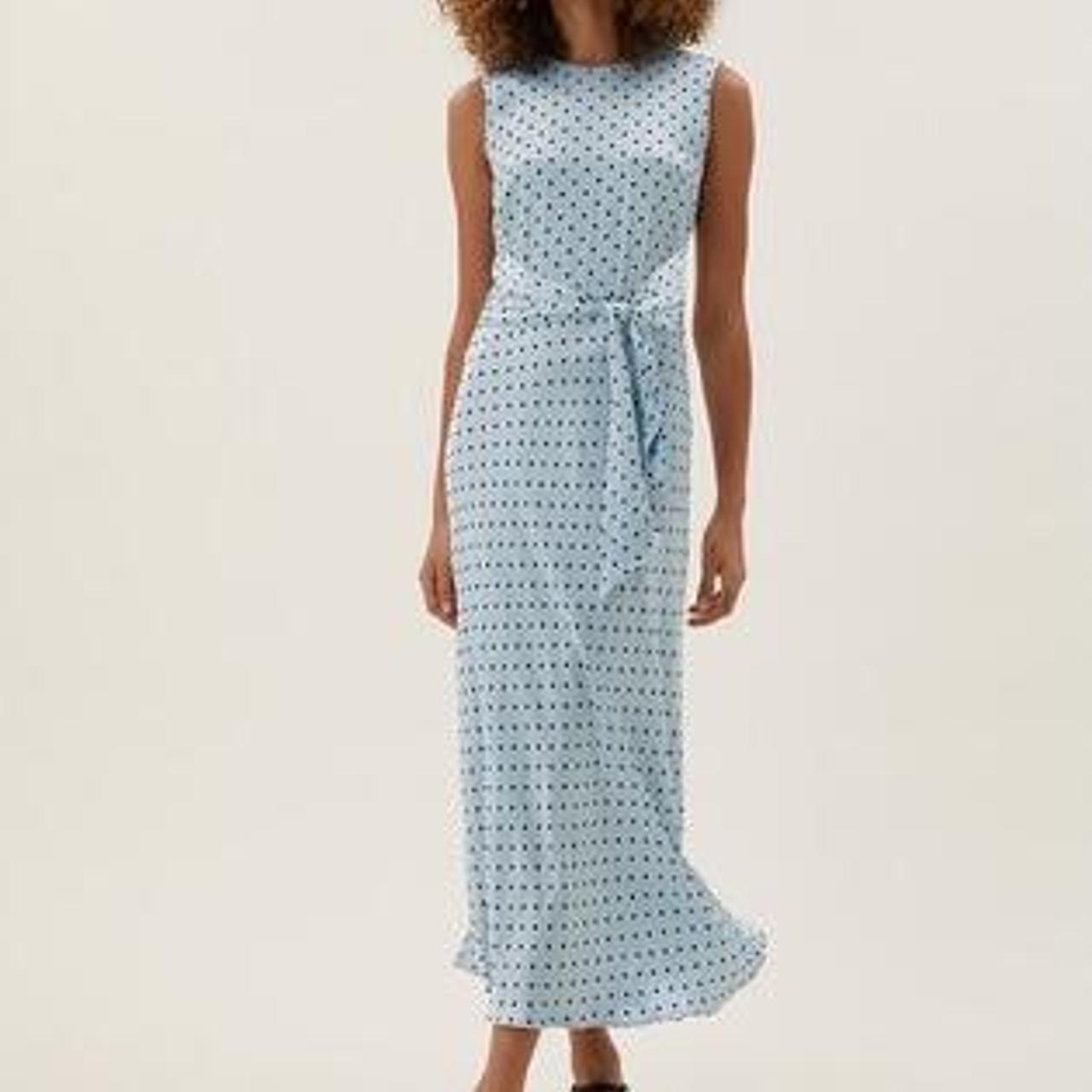 polka dot tie front dress