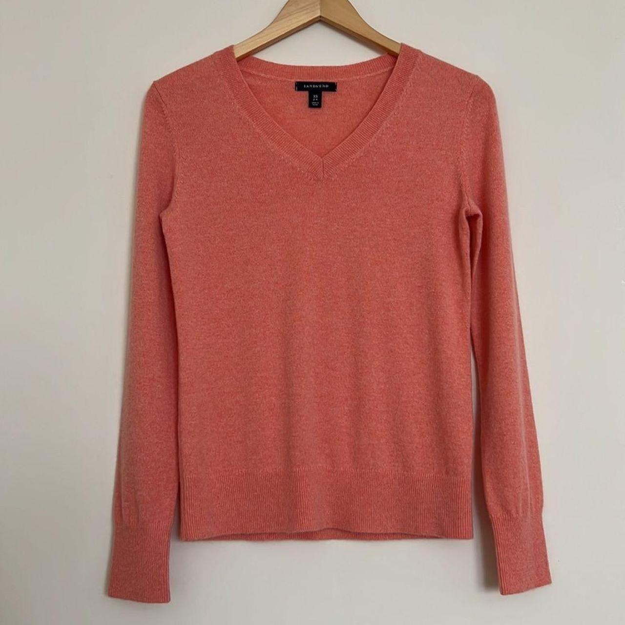 Lands’ End 100 cashmere vneck sweater Size... Depop
