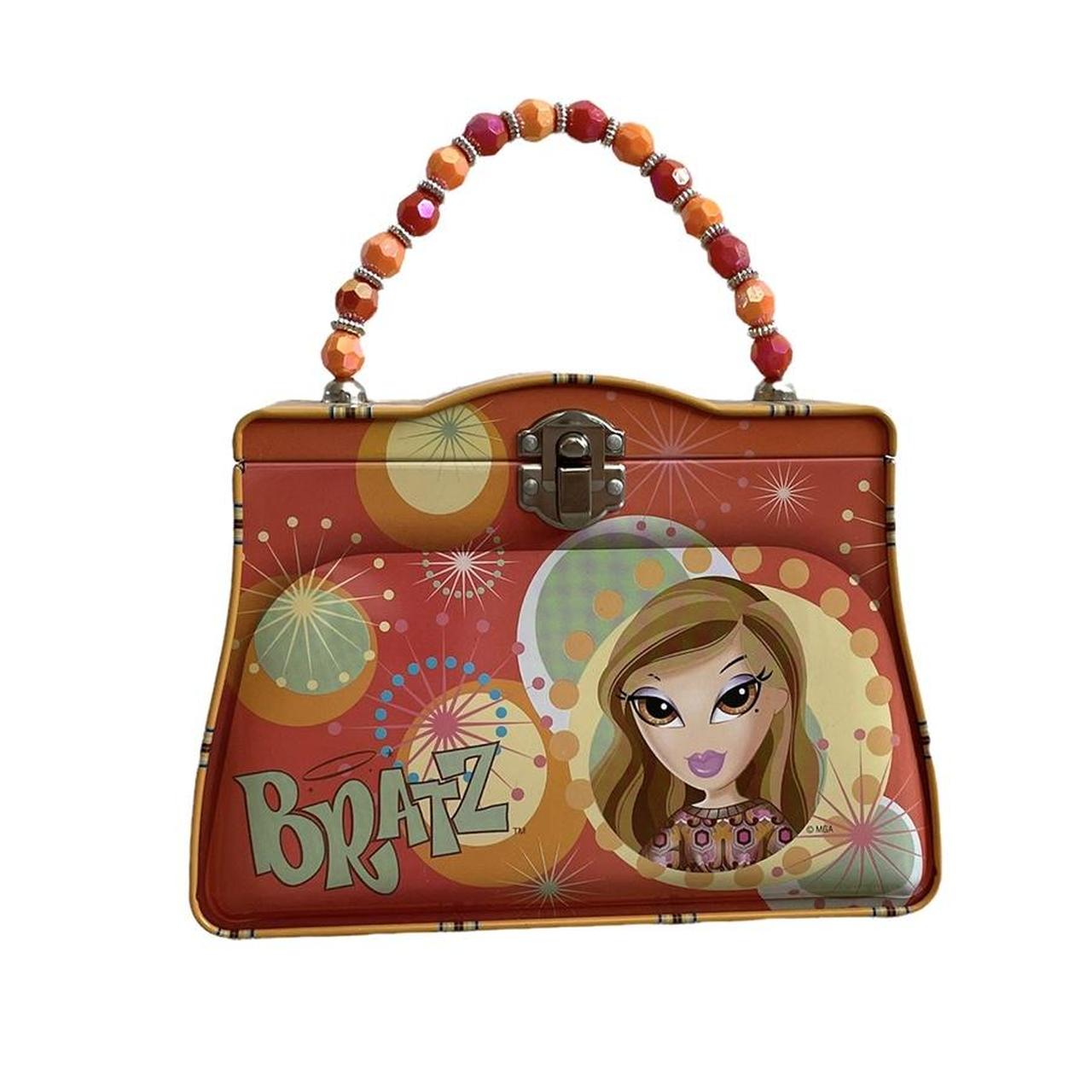 Bratz Dolls Orange Tin Purse With A Beaded Handle Depop