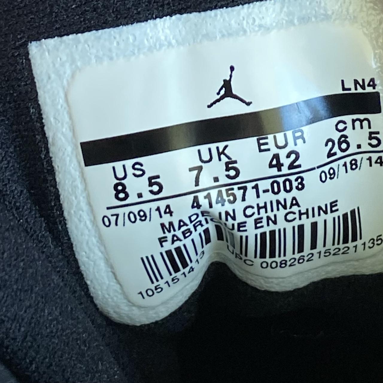 Off white jordan hot sale 1 size tag