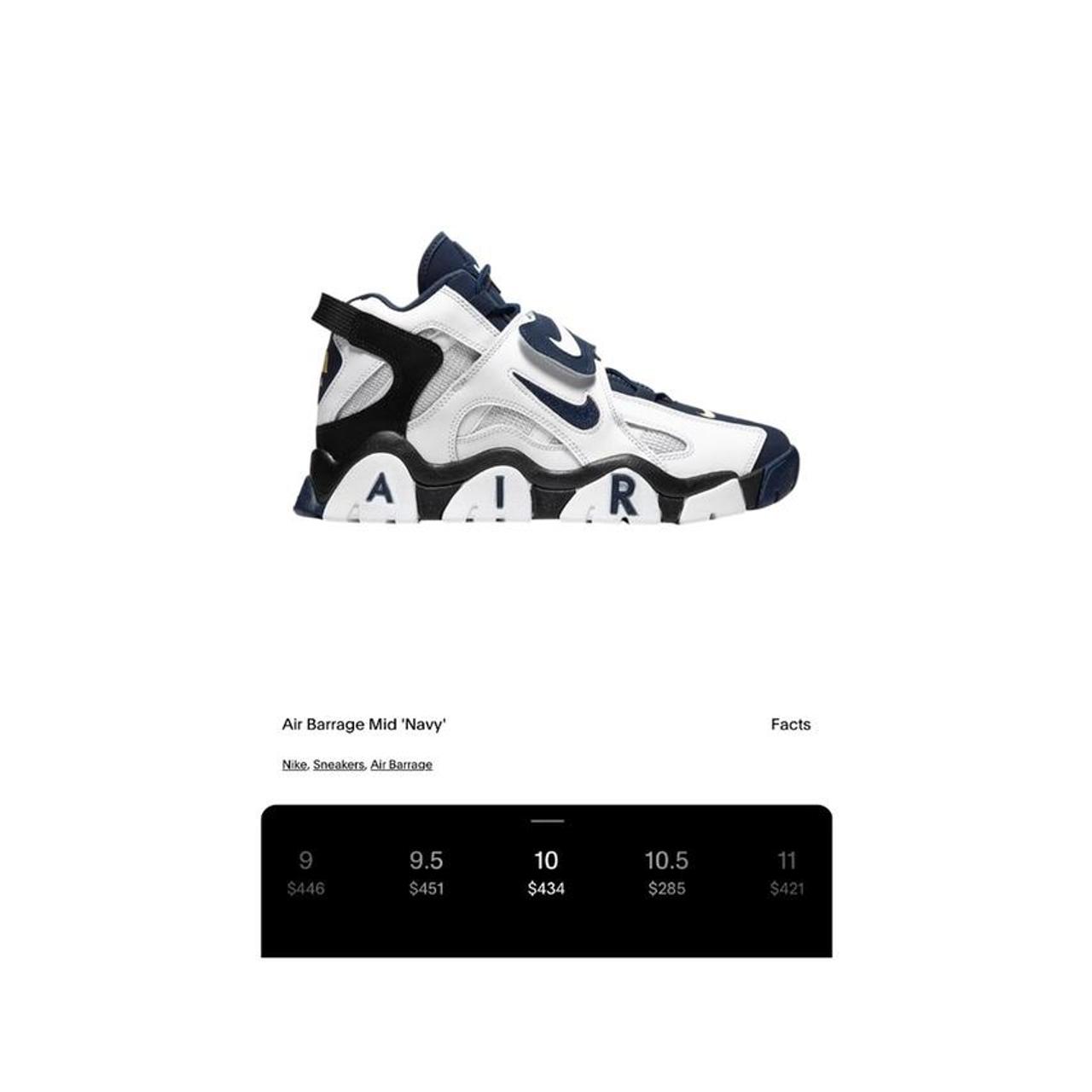 nike air barrage mid navy mens stores