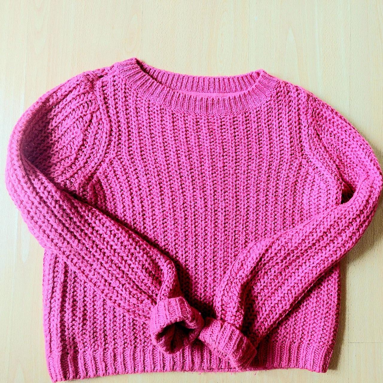 Hot pink cable knit jumper ASOS Nice quality,... Depop