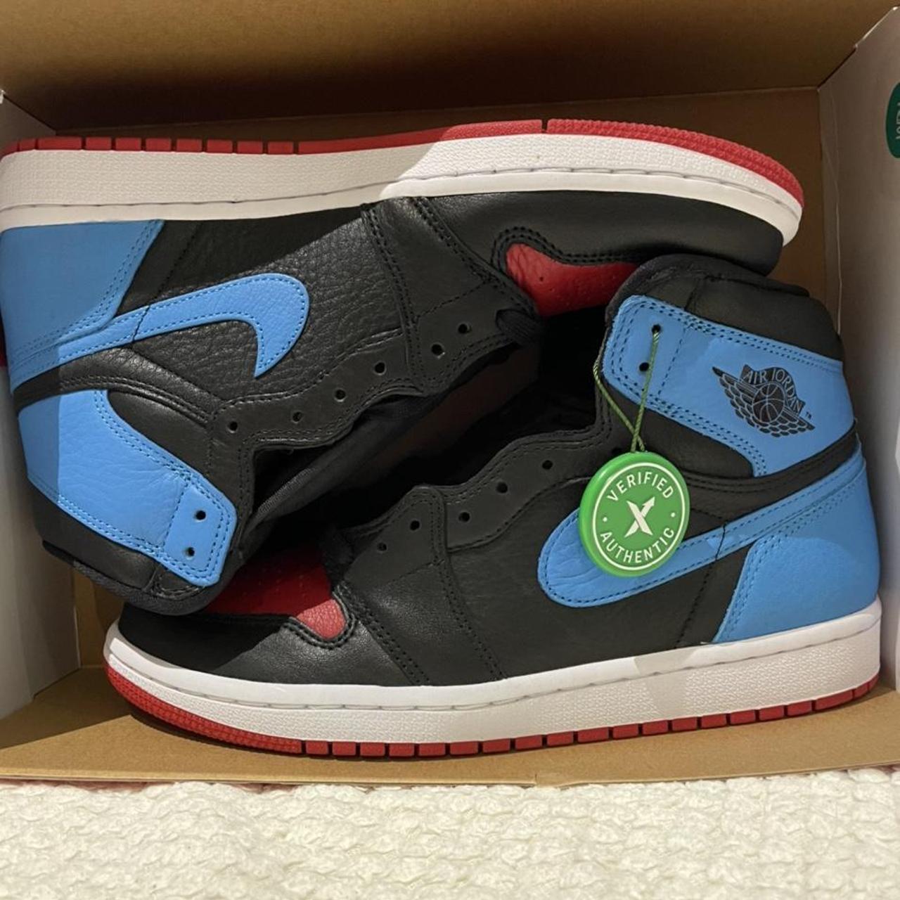 Jordan 1 Unc to Chi Leather Sneaker. box... - Depop