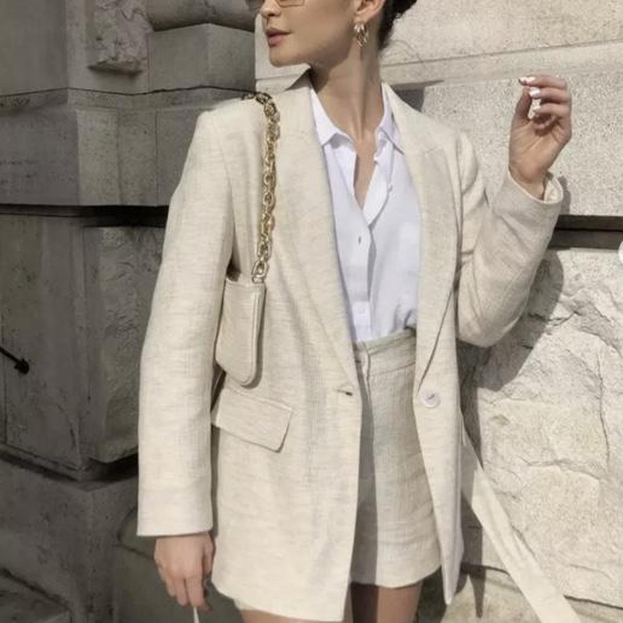 zara ottoman blazer with belt