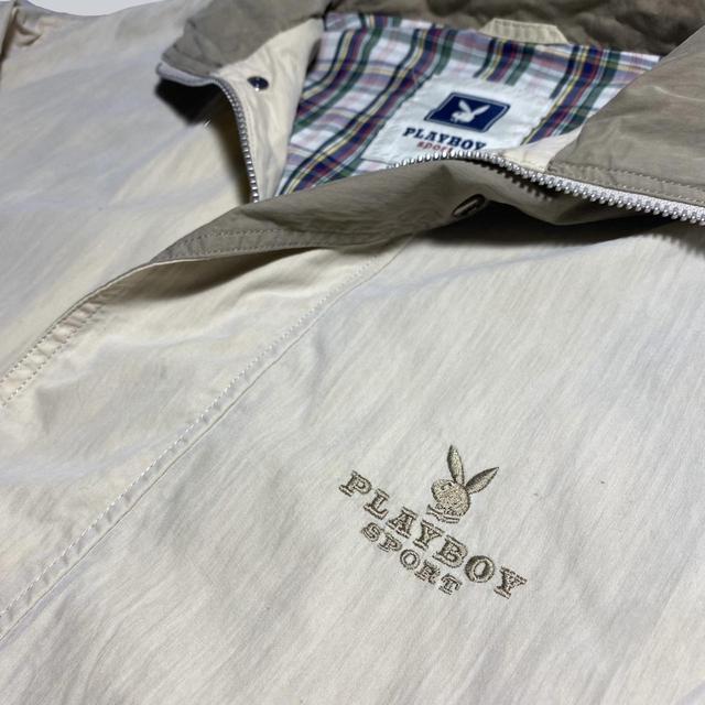 Playboy Sport Jacket Cream with fold away hood and... - Depop