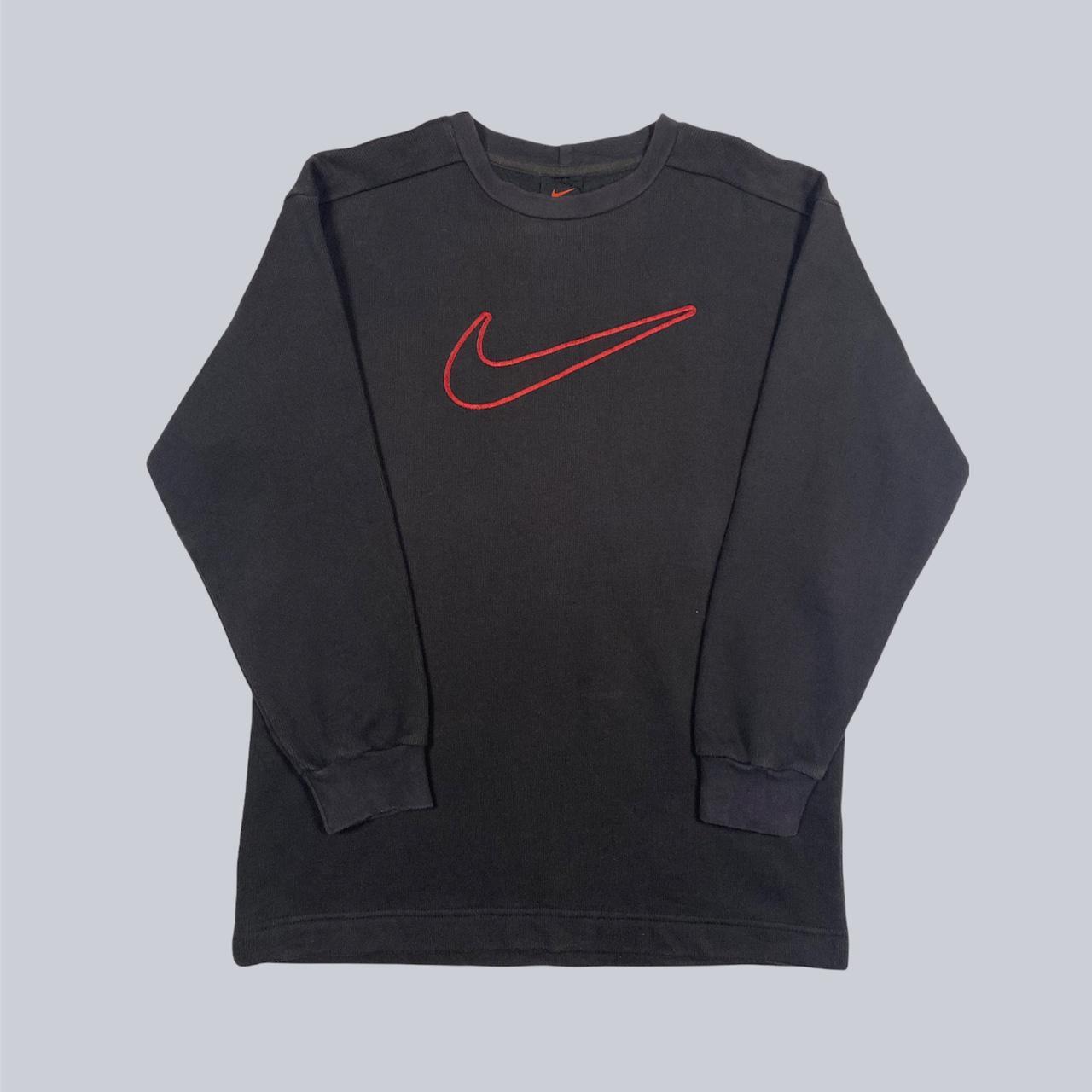 Nike Sweatshirt , Black with embroidered red