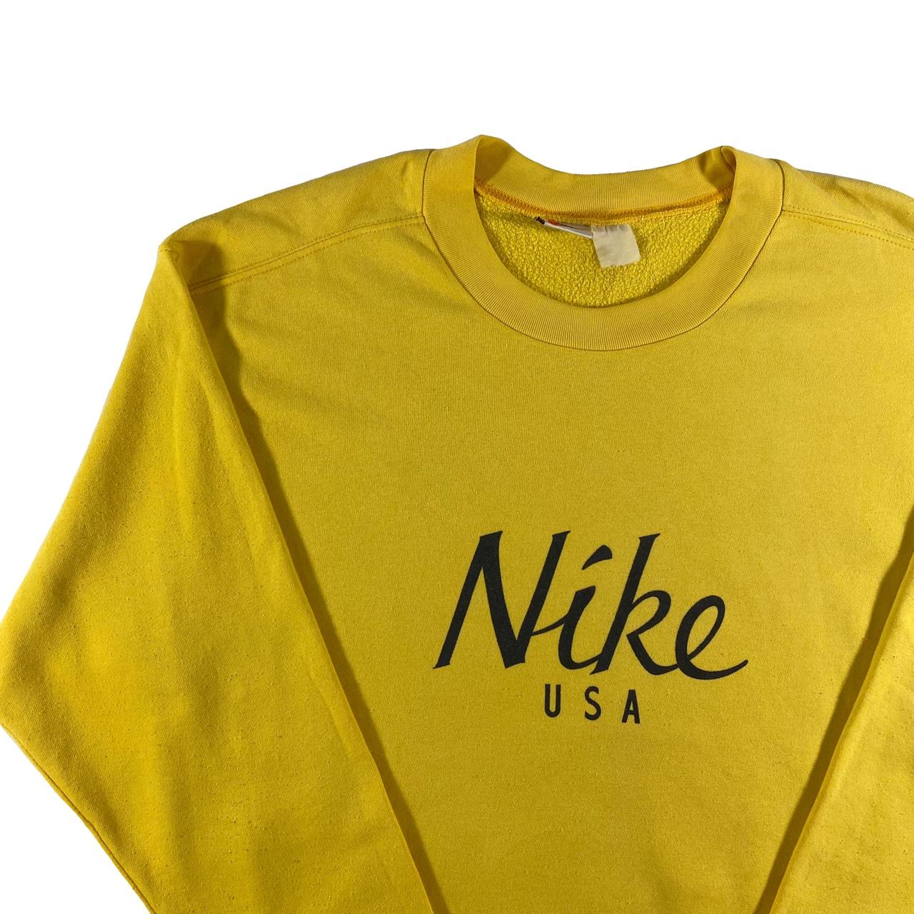 Nike Sweatshirt Yellow with printed logo... Depop