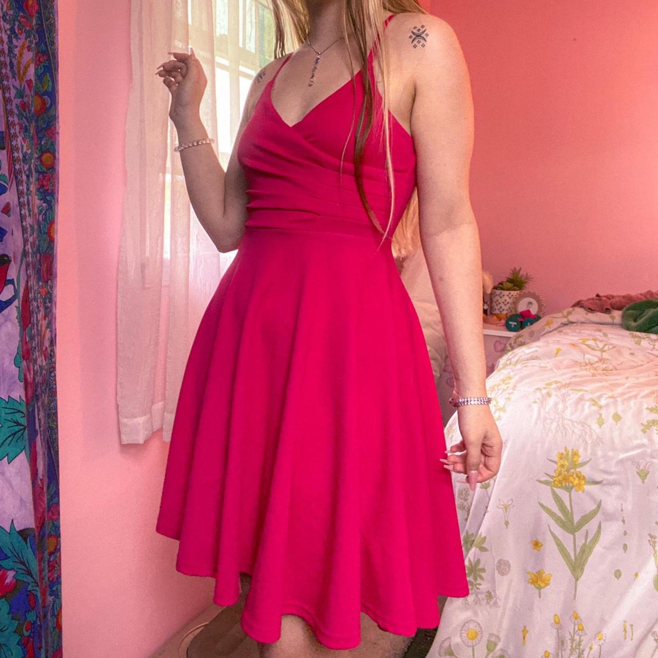 🍒Hot Pink Dress🍒 -Only worn once or twice, very... - Depop
