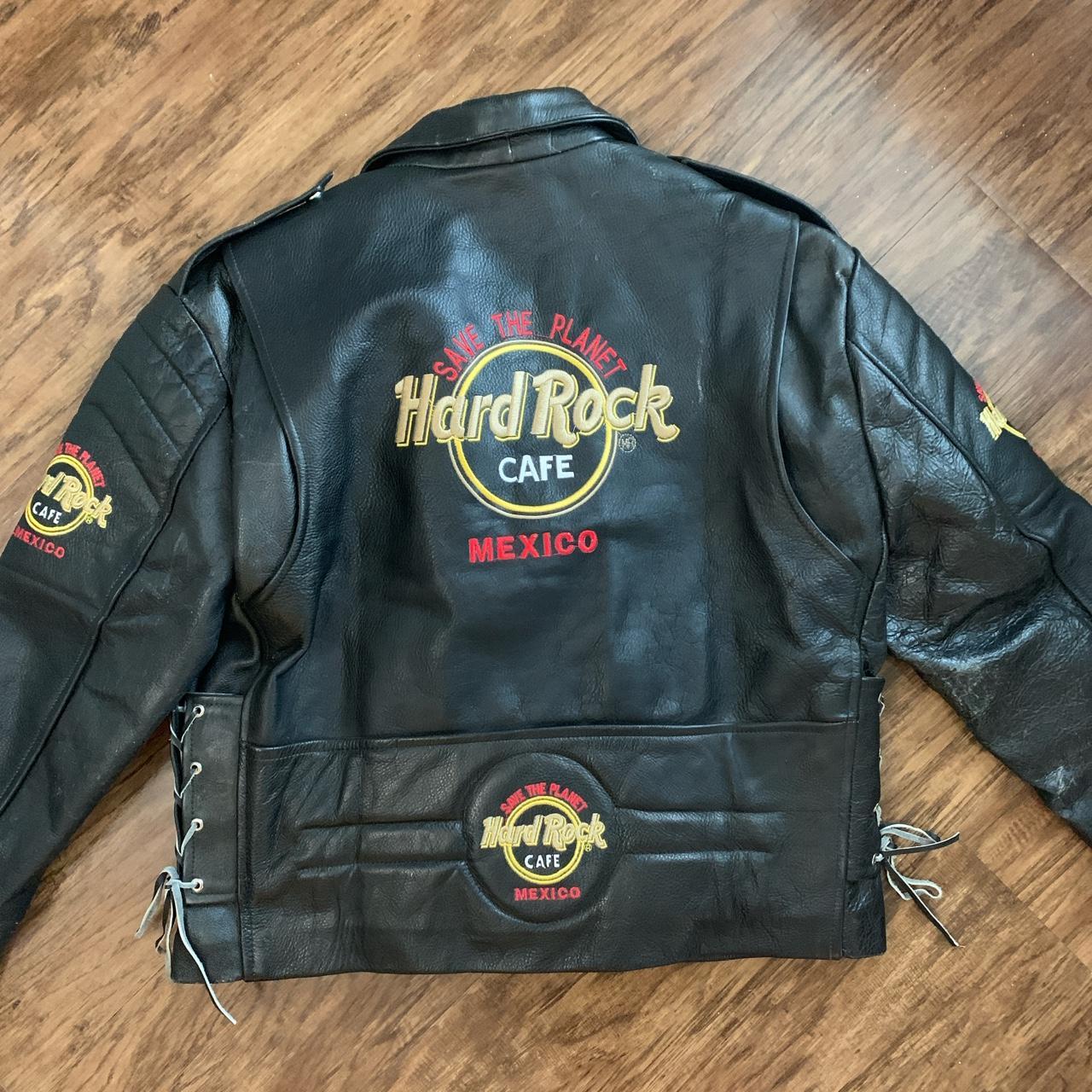 Vintage Hard Rock Cafe Mexico leather jacket. Logo...