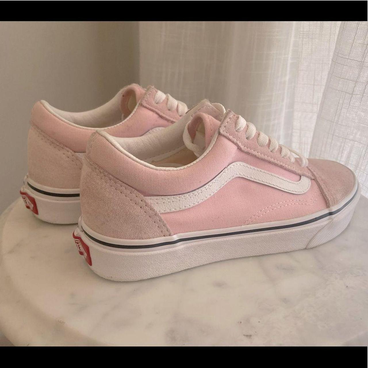 blushing true white vans