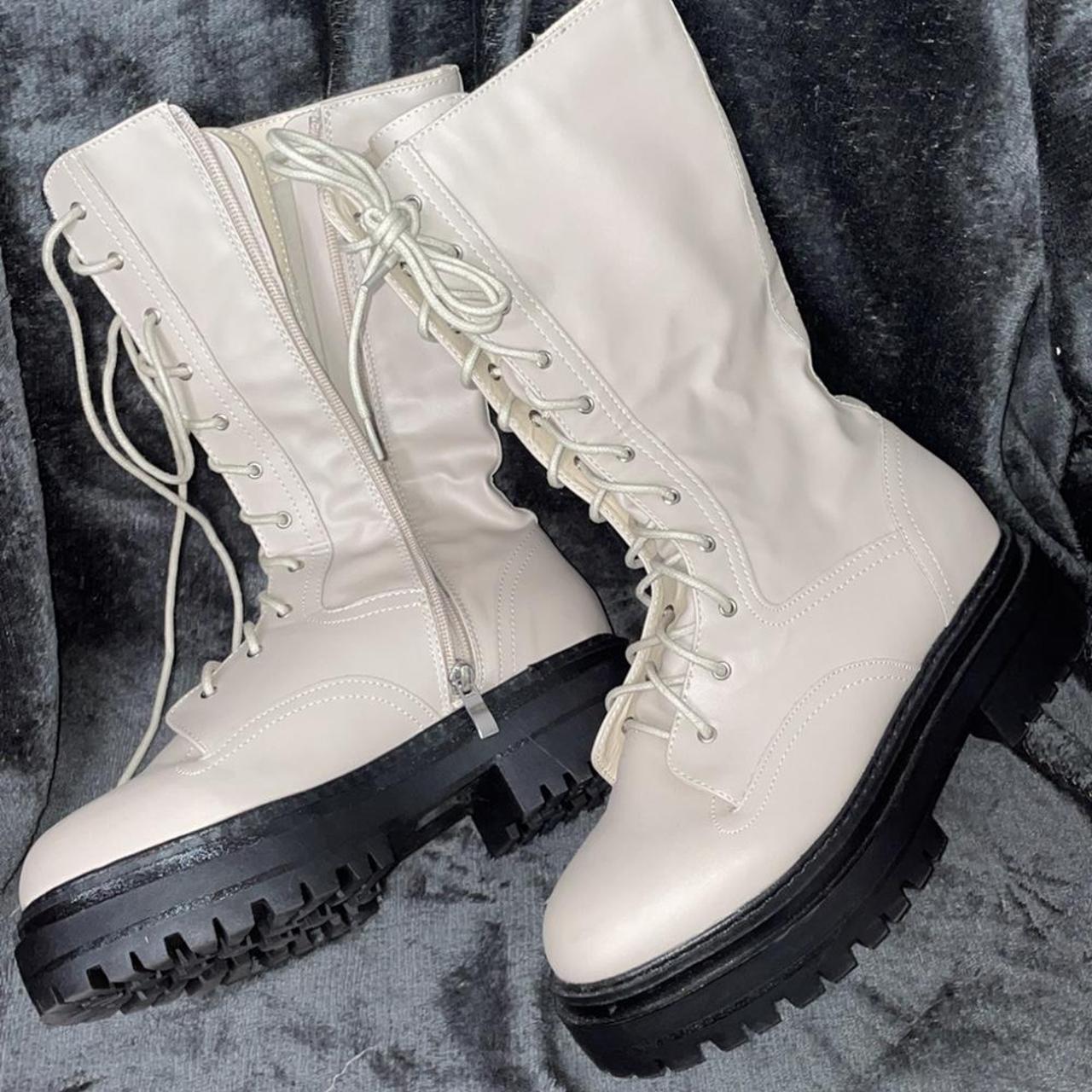 PLT beige biker boots Gorgeous beige chunky boots