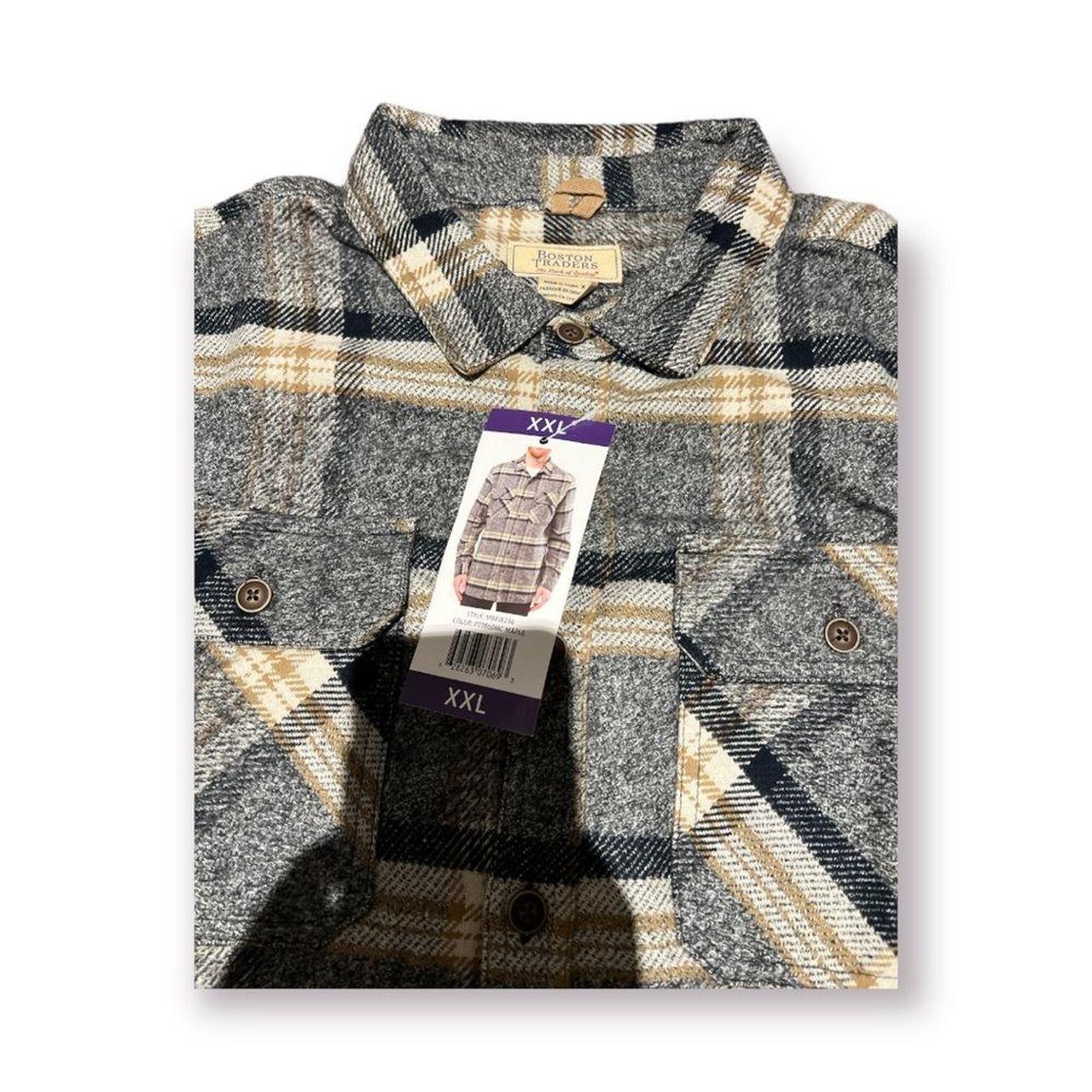 Vintage Boston Traders Men's Flannel Shirt Size XLT. - Depop