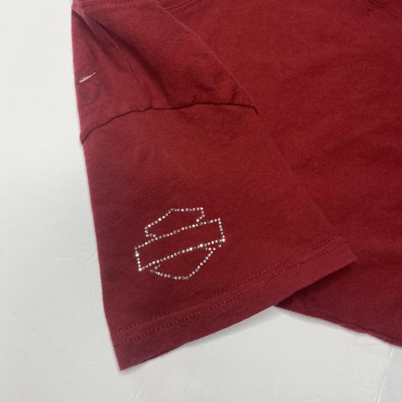 Harley Davidson Women's Burgundy and Orange T-shirt (3)