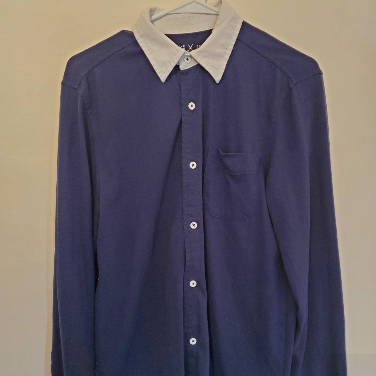 Very soft Five Four/ FSC blue button-up with white... - Depop