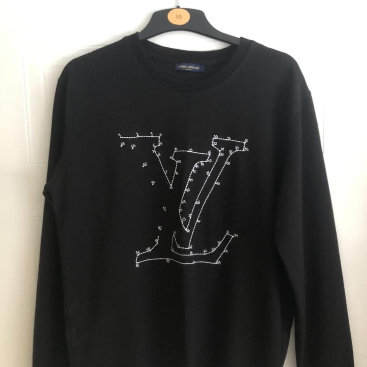 LV stitch and embroidered long sleeved t-shirt.... - Depop