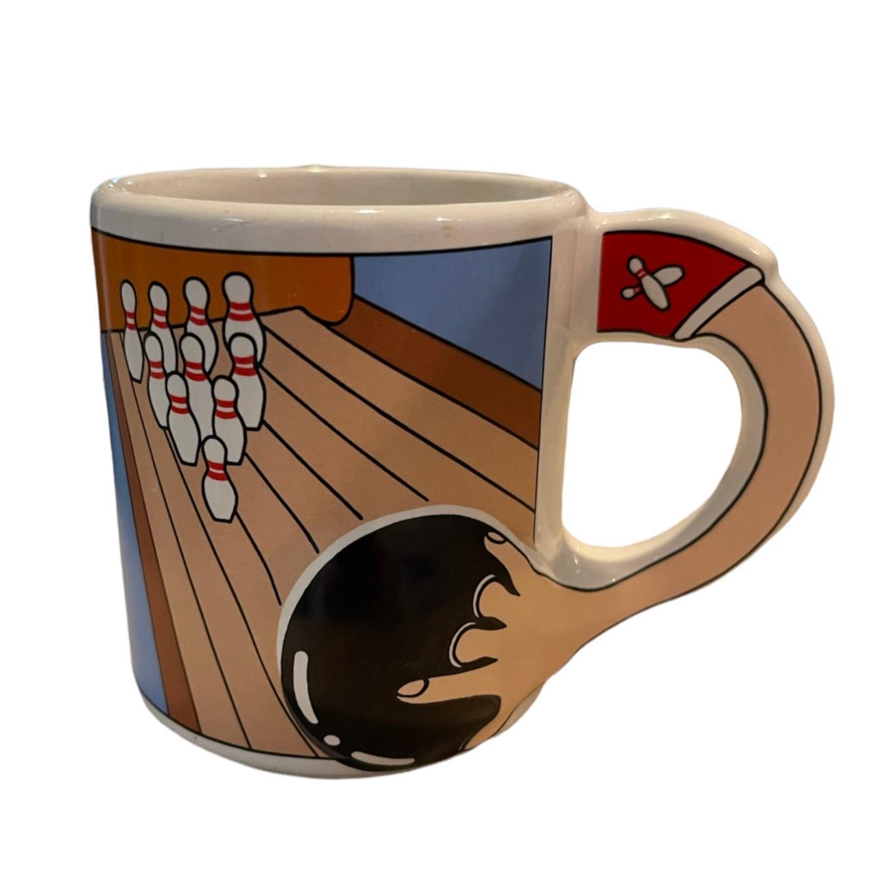 Vintage 1990 Bowling Coffee Tea Mug 3D 4" x 3"... Depop