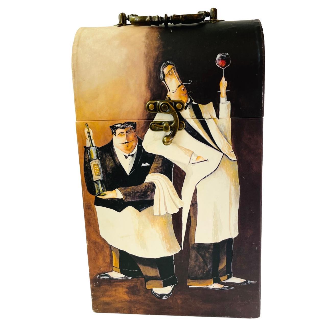 Decorative double wine bottle storage gift box.... Depop