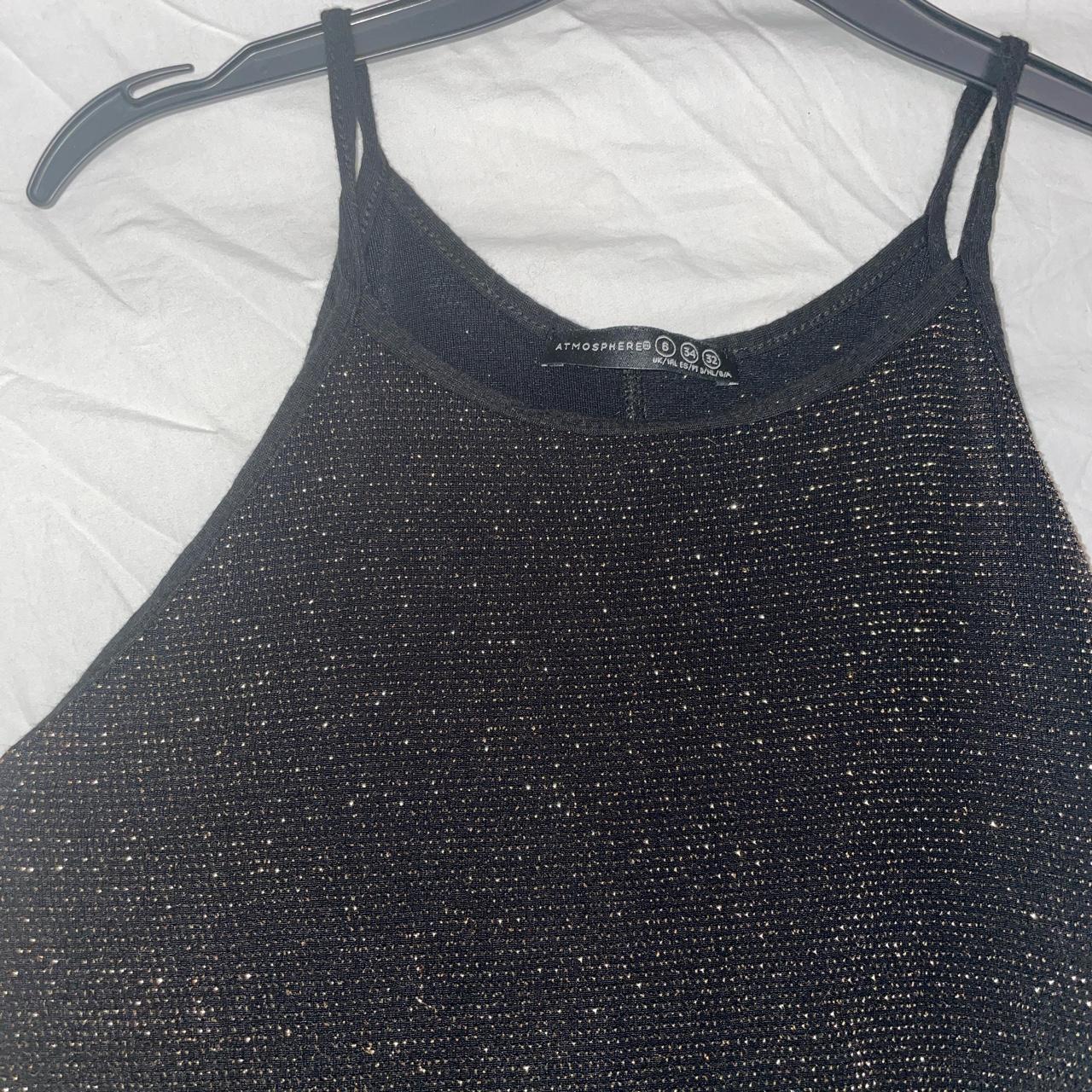 Primark Women's Black and Gold Vest Depop