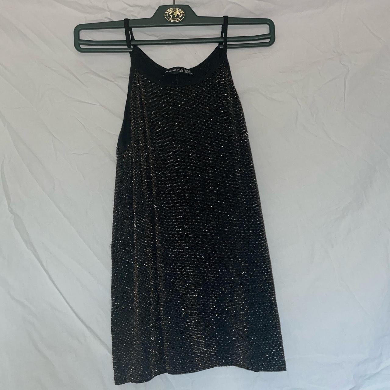 Primark Women's Black and Gold Vest Depop