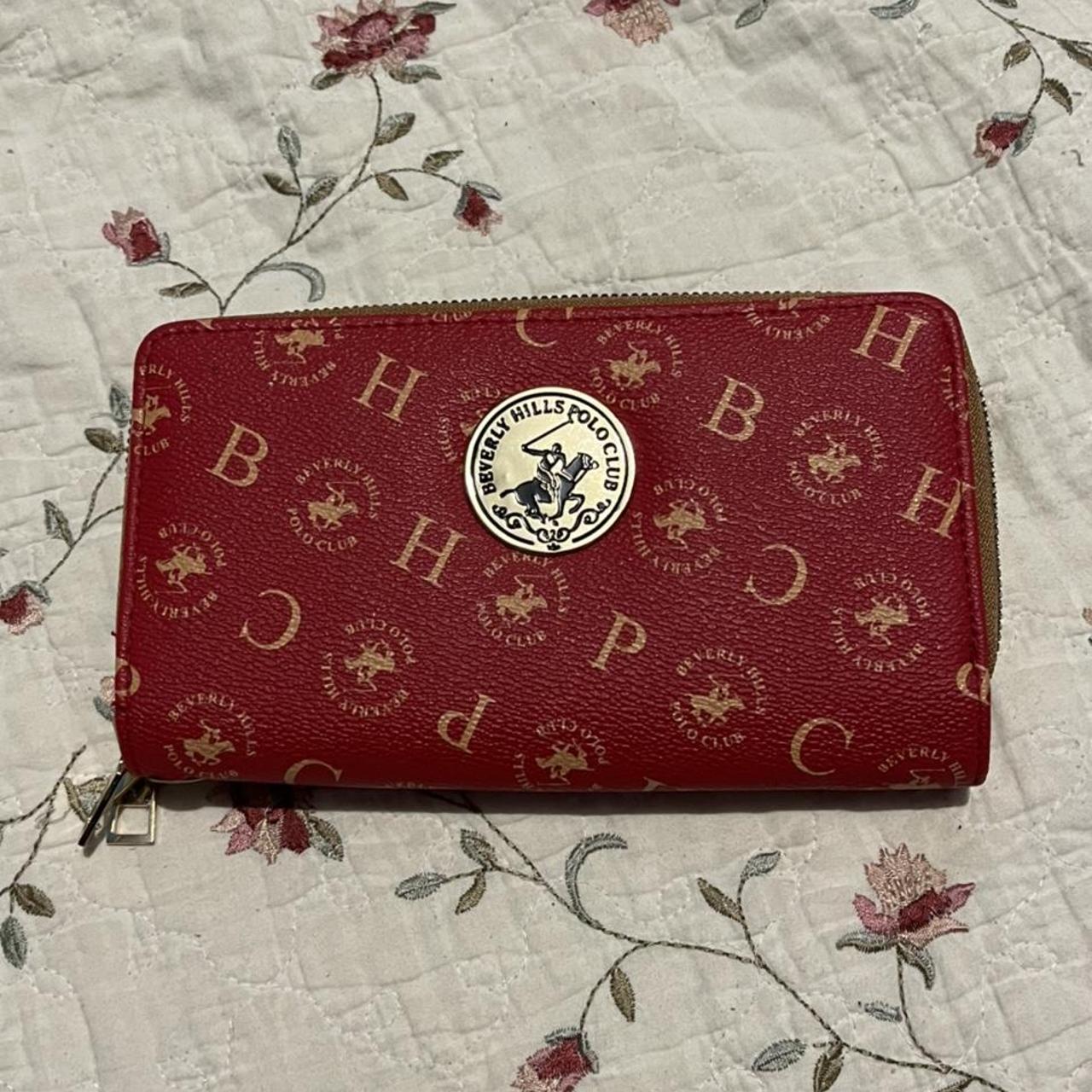 Beverly Hills Polo Club Women's Red and Gold Bag Depop