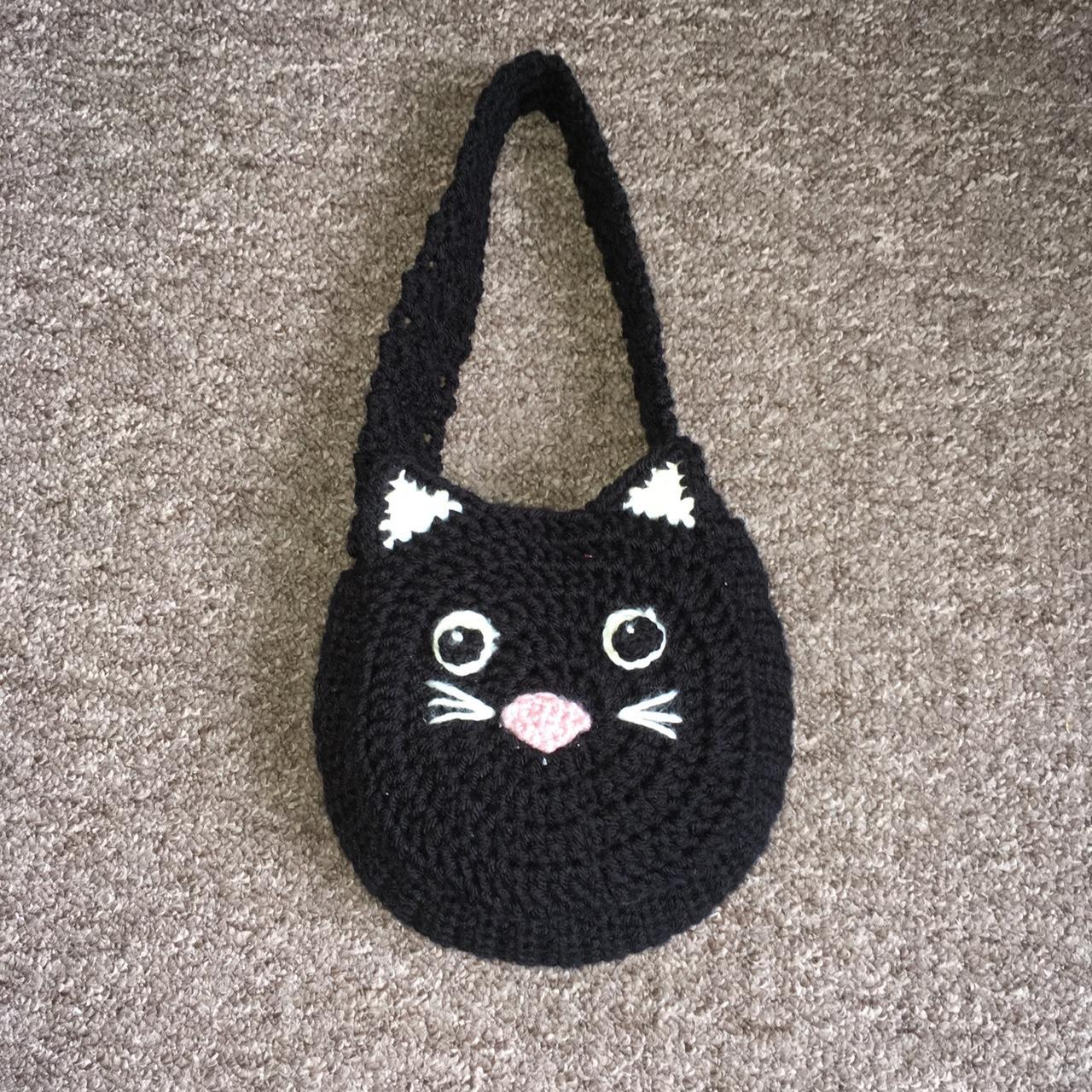 Crochet Black Cat Bag Perfect size for children... - Depop