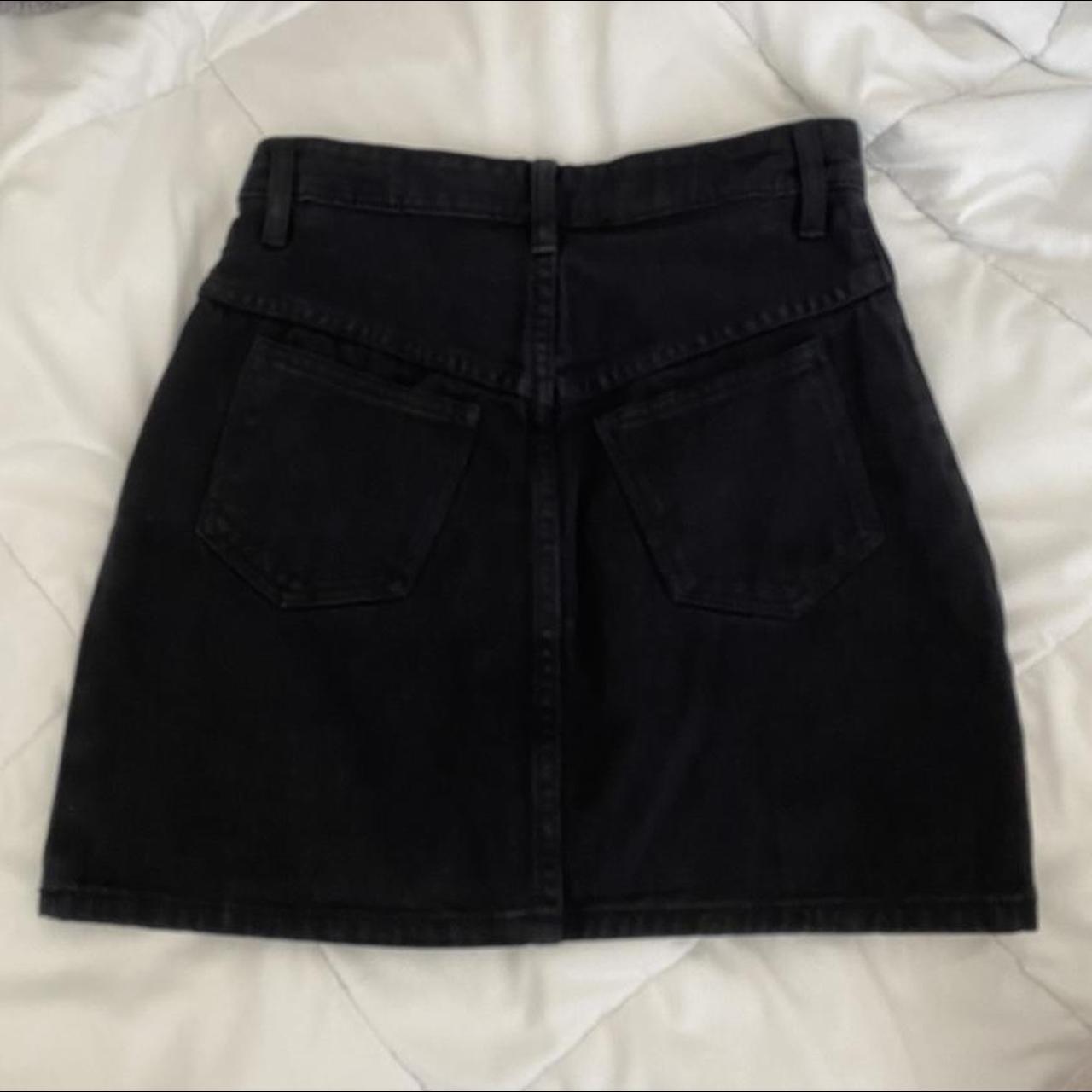 John Galt/ Brandy Melville Black Denim Skirt... - Depop