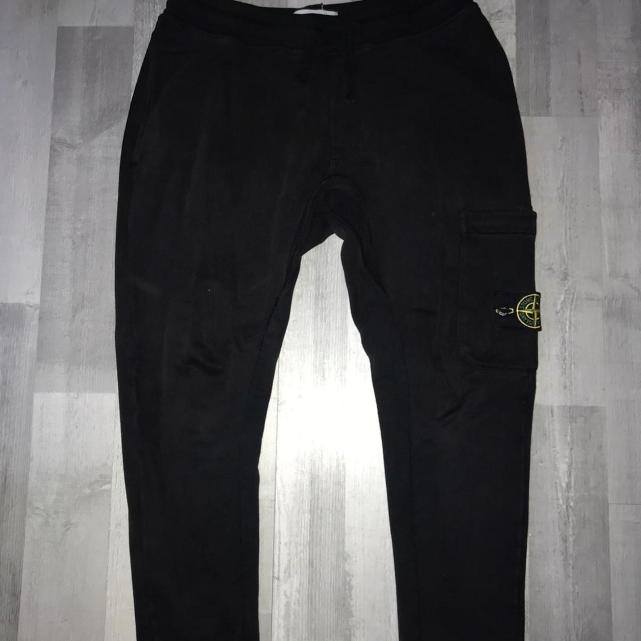 stone island black tracksuit bottoms