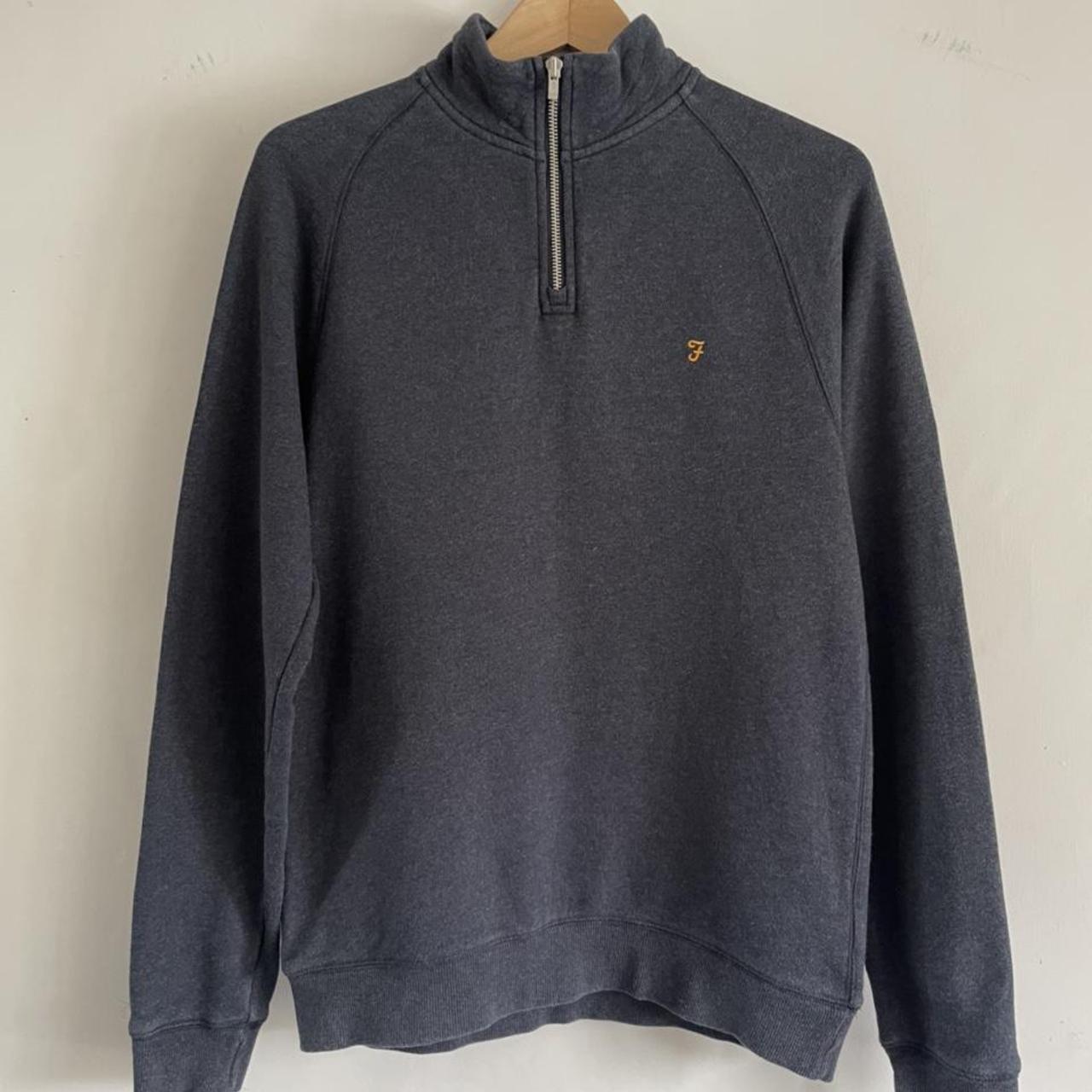 Medium Marl Blue Farah Quarter Zip. In outstanding... - Depop