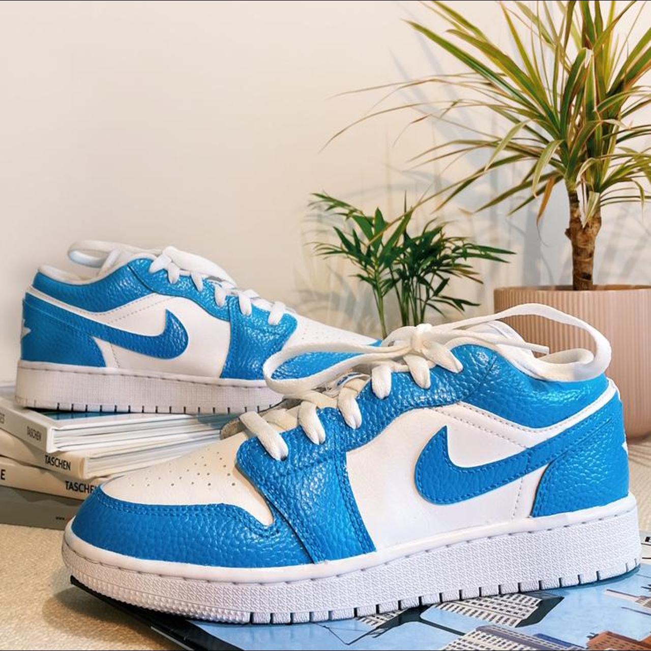 custom light blue jordans