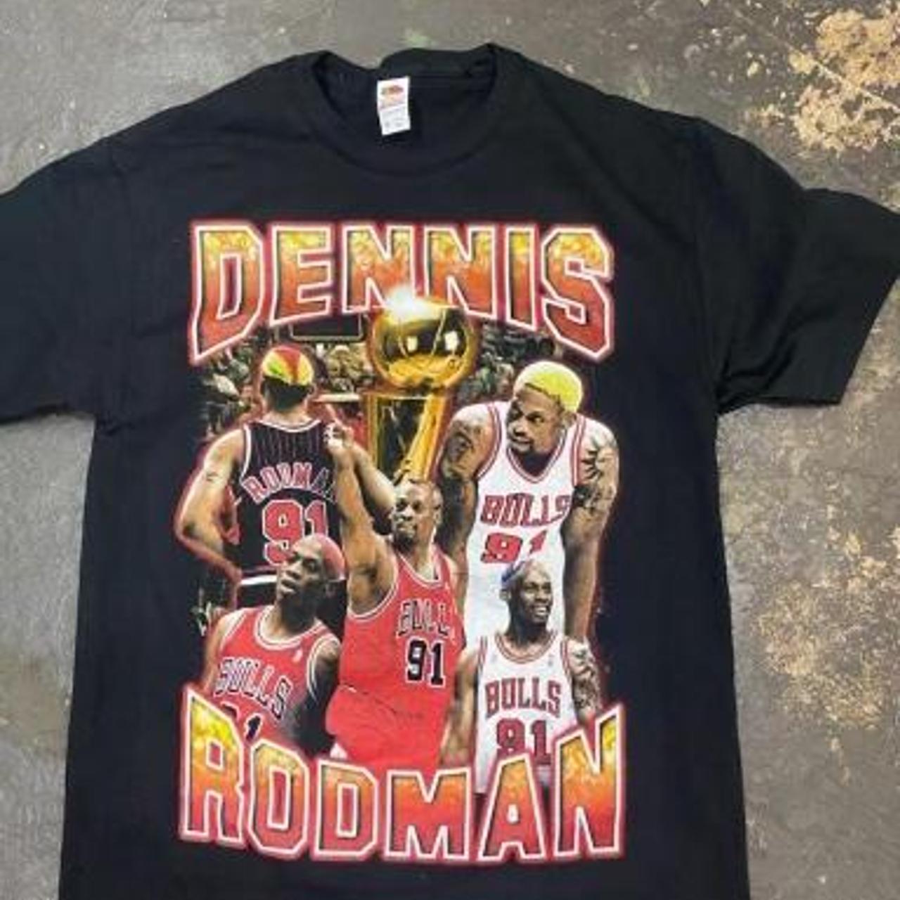 Rodman Brand Men's Basketball Collage T-Shirt in Black - Size Medium