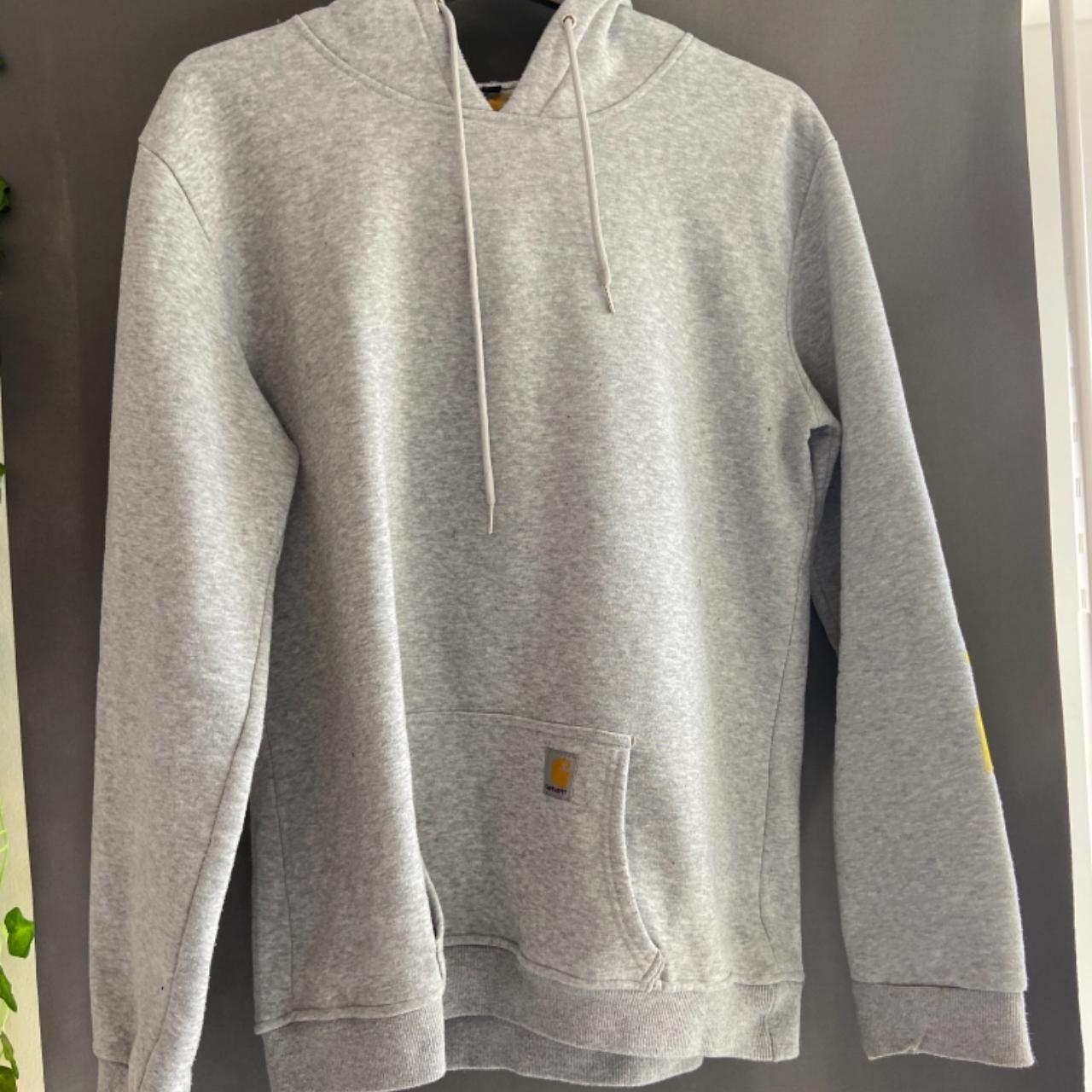 Grey Carhartt hoodie, size XL but fits smaller, good... - Depop