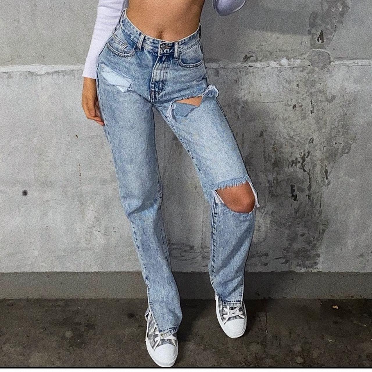 Isawitfirst ripped jeans. Hardly worn size 6. - Depop