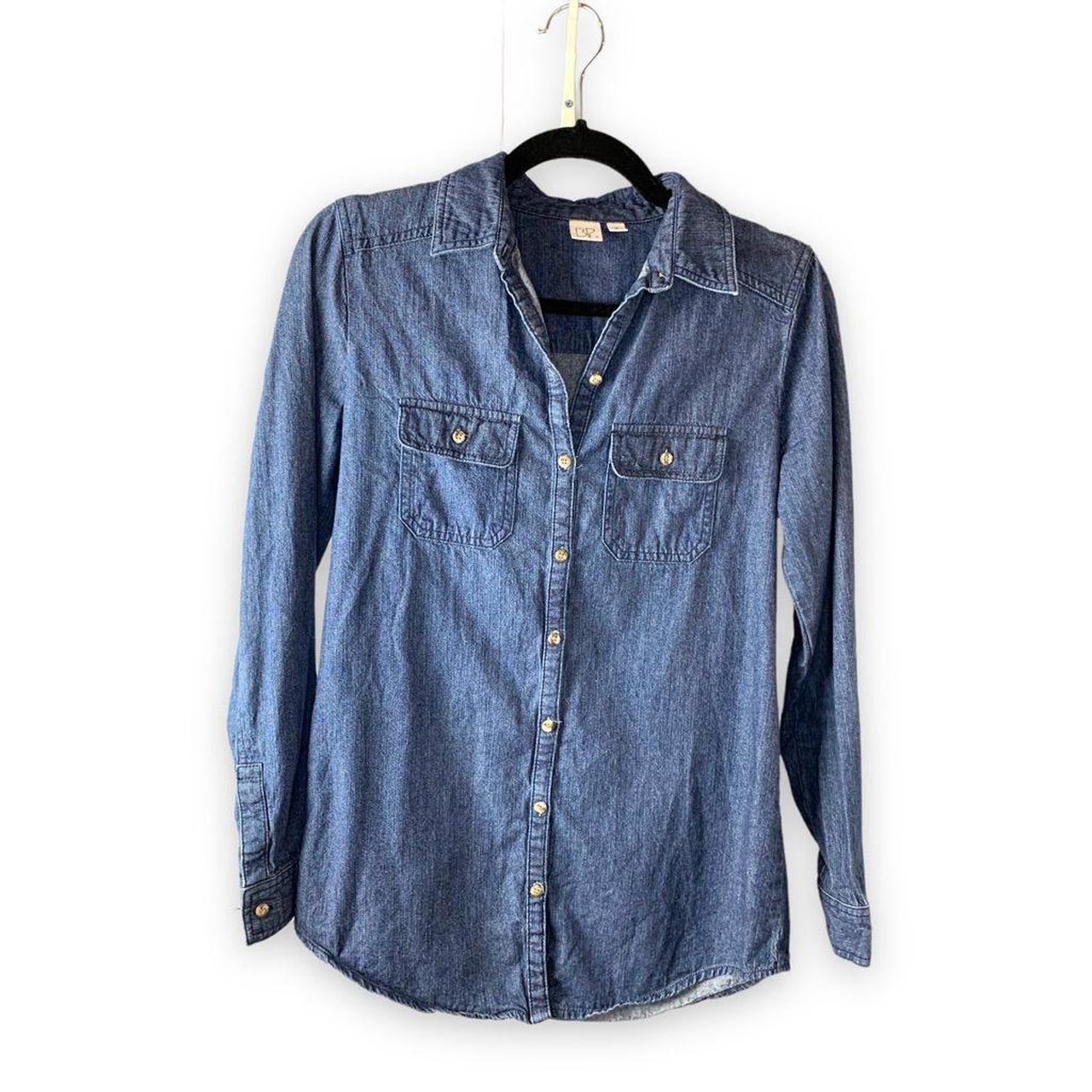 The perfect denim chambray. Button up with two... - Depop