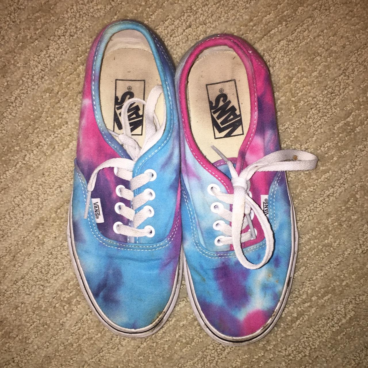 Tie-dye pink and blue vans (will clean before sending)