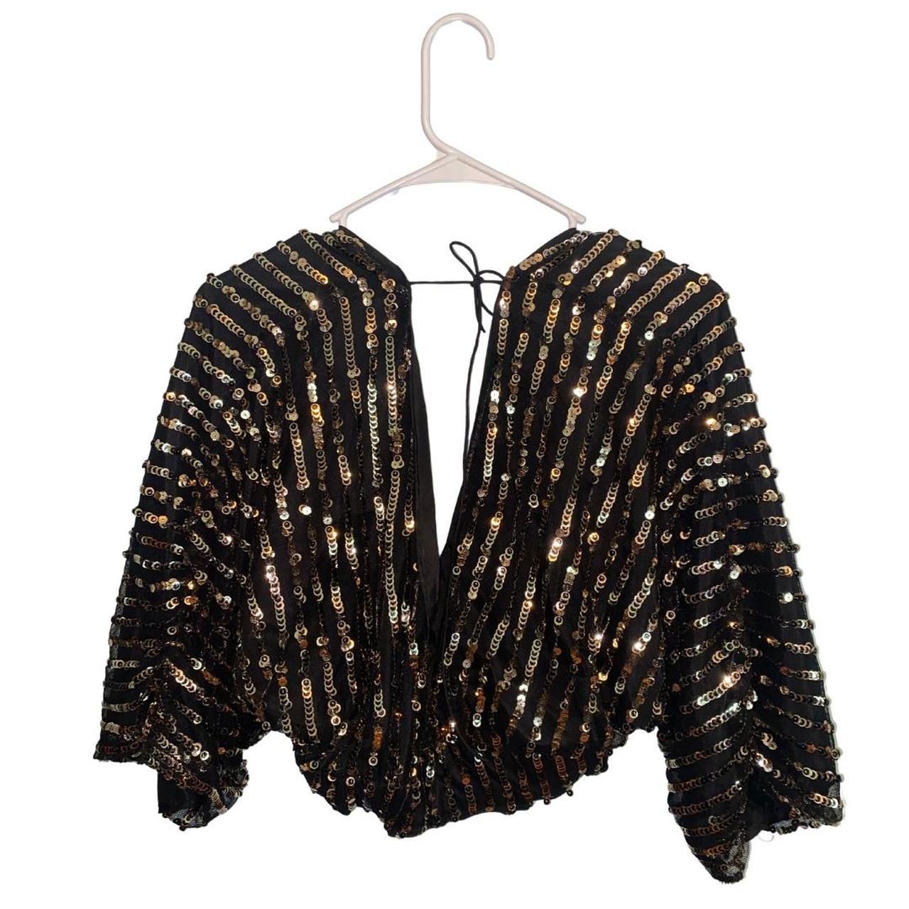ASOS Cropped Sequin Top Size US Going Depop
