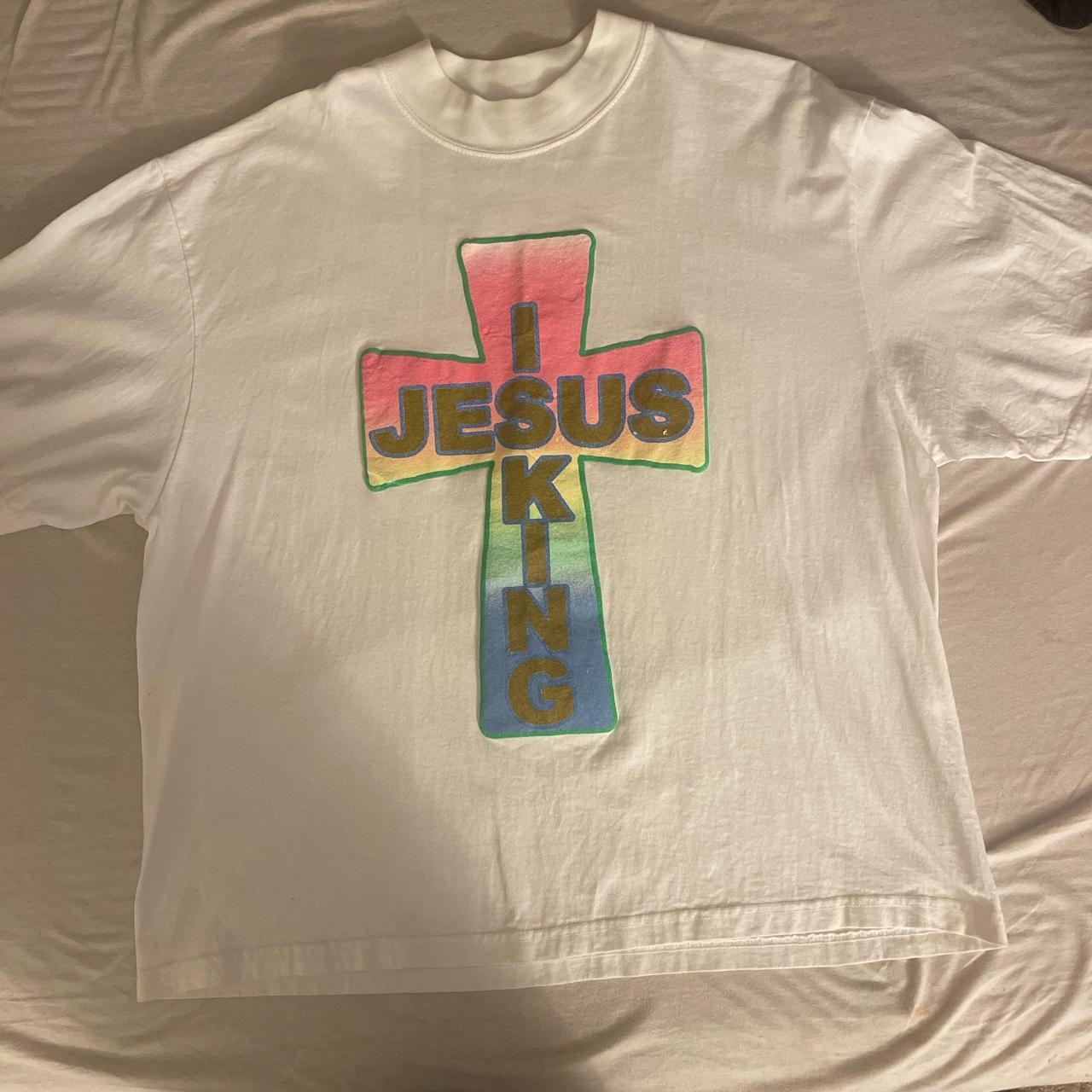 【KANYE WEST】AWGE FOR JIK CROSS T-SHIRT Pre-owned Kanye West Awge For Jik Cross T-shirt White | ModeSens