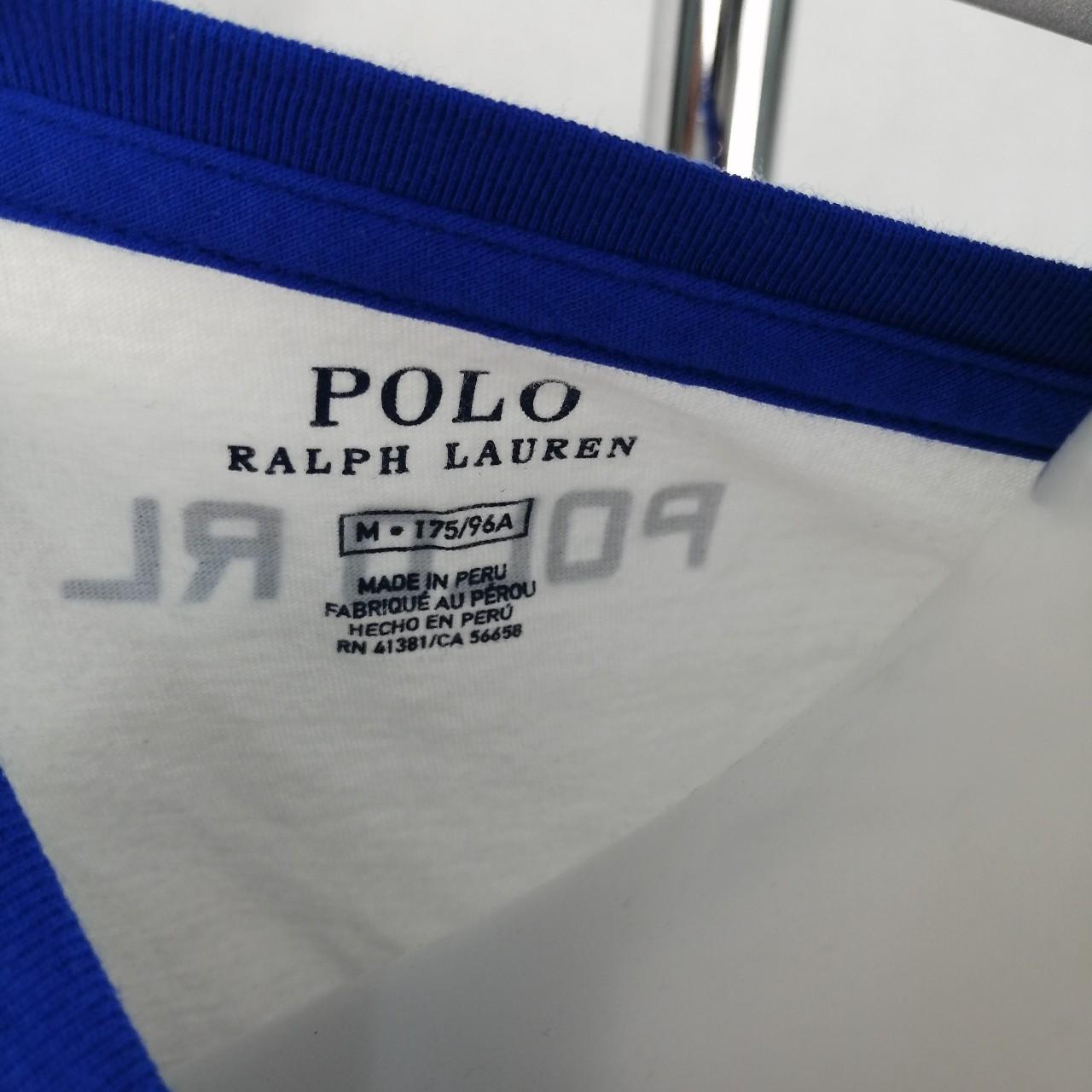 Polo Ralph Lauren Men's Blue and White T-shirt | Depop