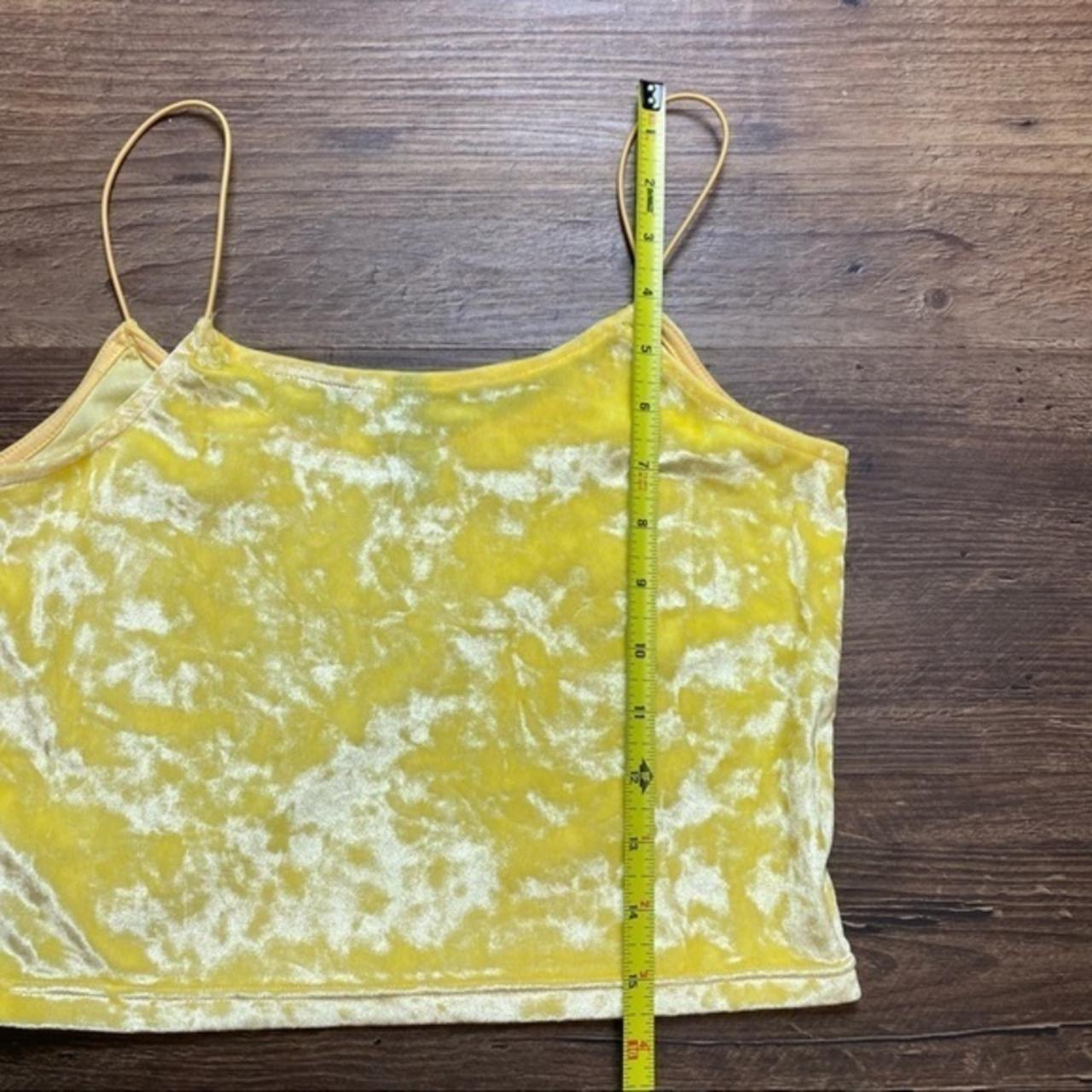 H&M Yellow Velvet Crop Top Small womens tank... Depop